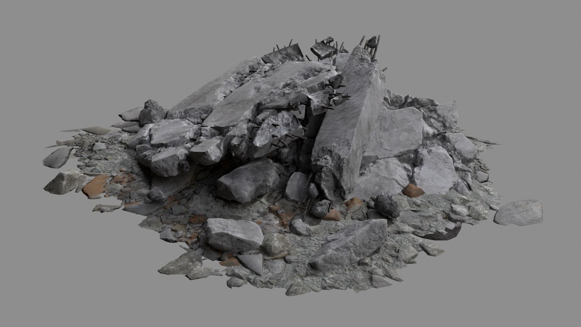 Ruin Debris Rubble 04 Low-poly 3D model_3