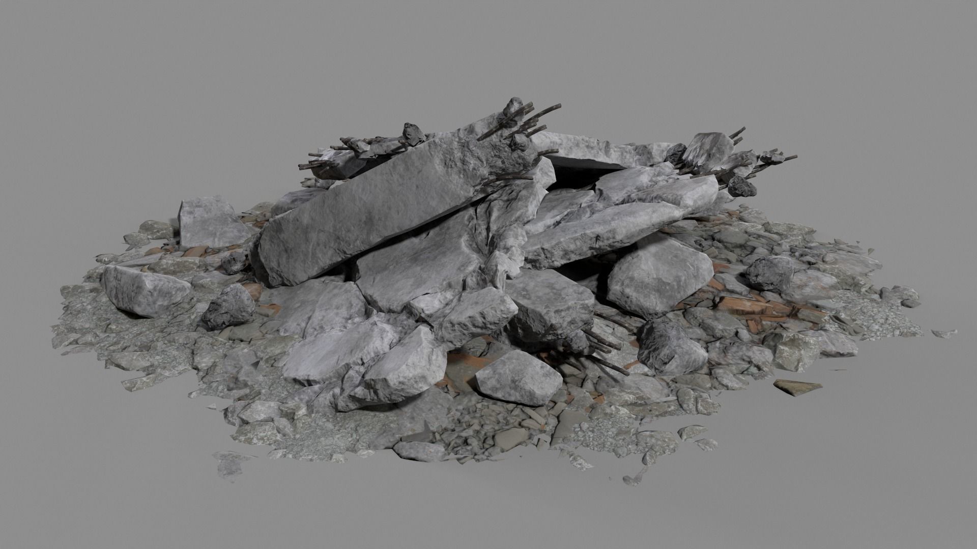 Ruin Debris Rubble 04 Low-poly 3D model_20
