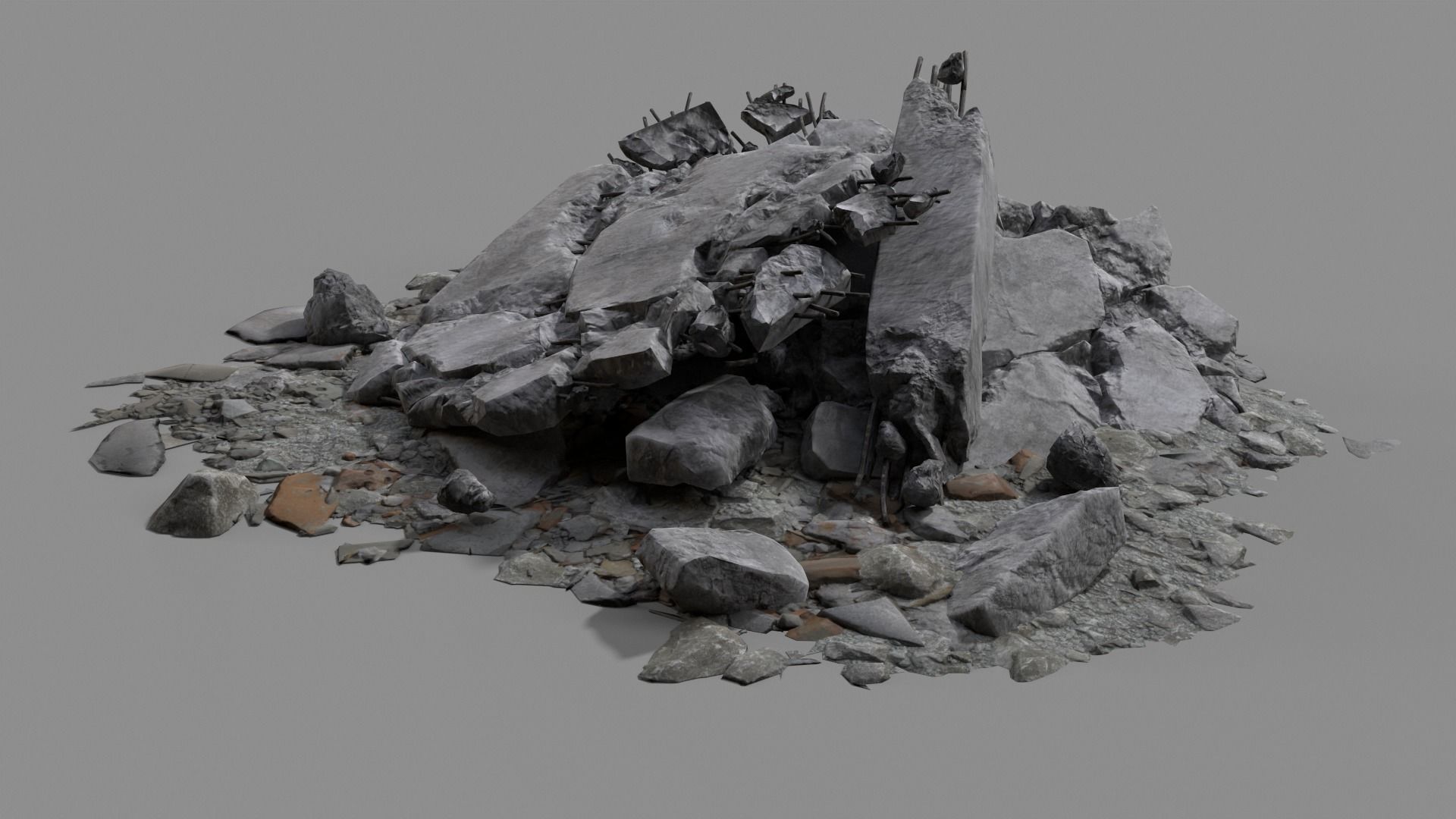 Ruin Debris Rubble 04 Low-poly 3D model_13
