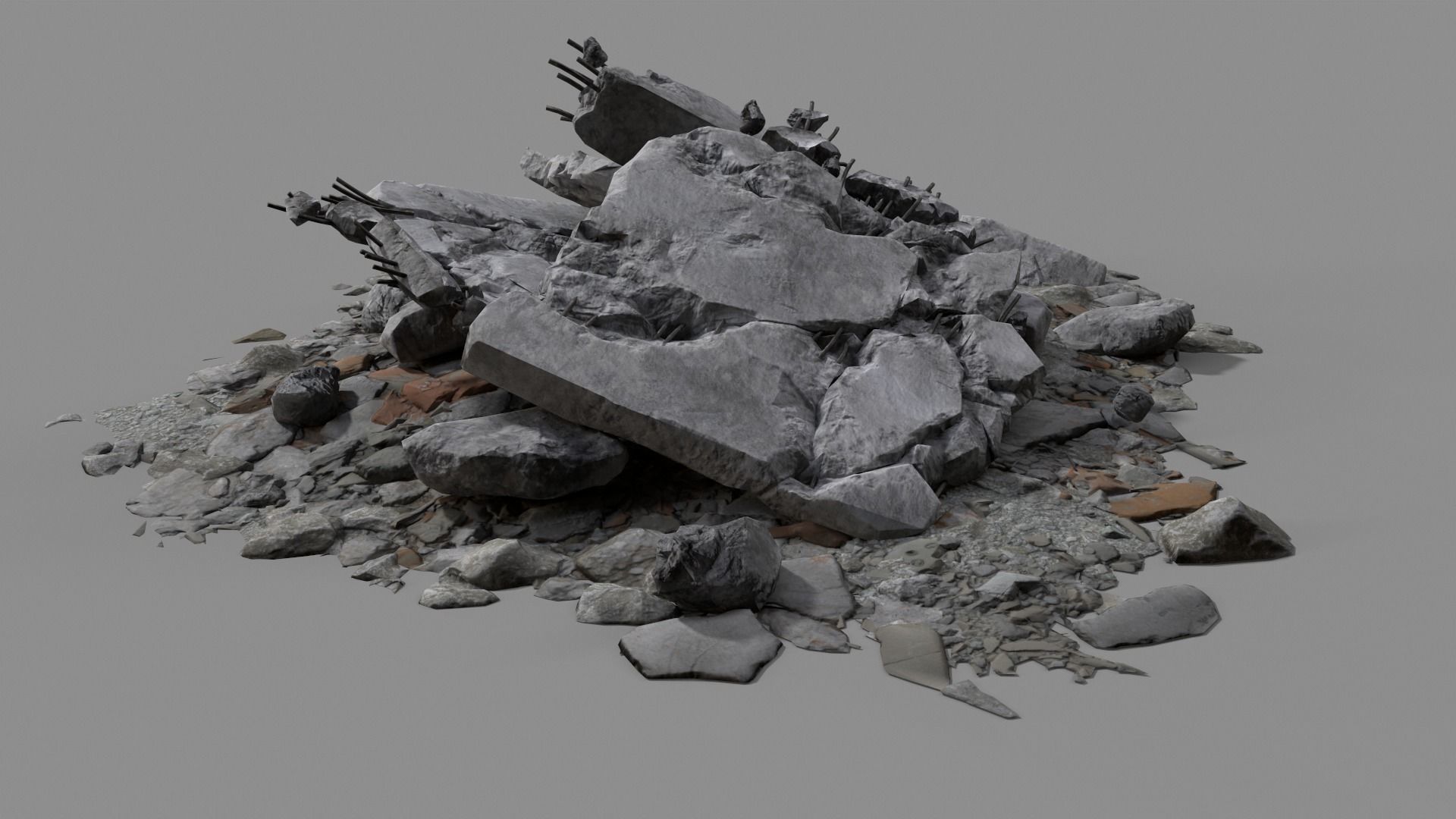 Ruin Debris Rubble 04 Low-poly 3D model_16