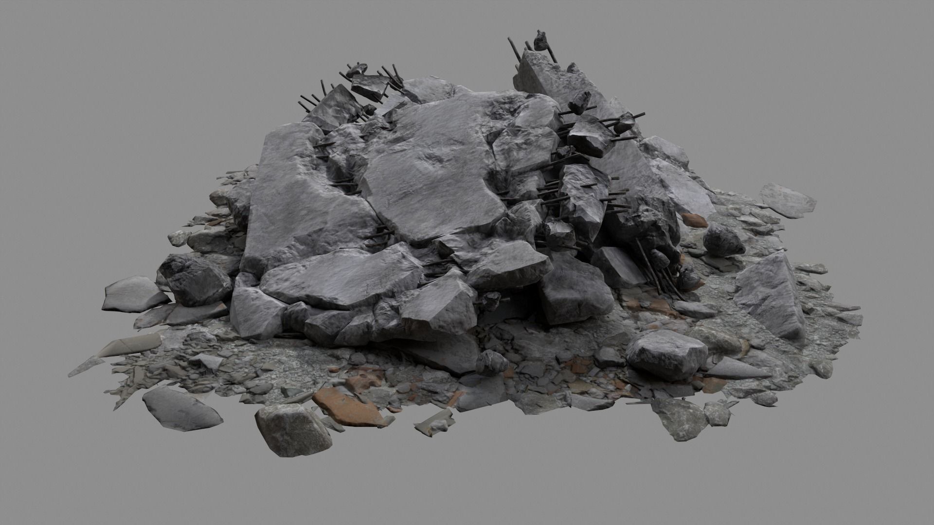 Ruin Debris Rubble 04 Low-poly 3D model_5