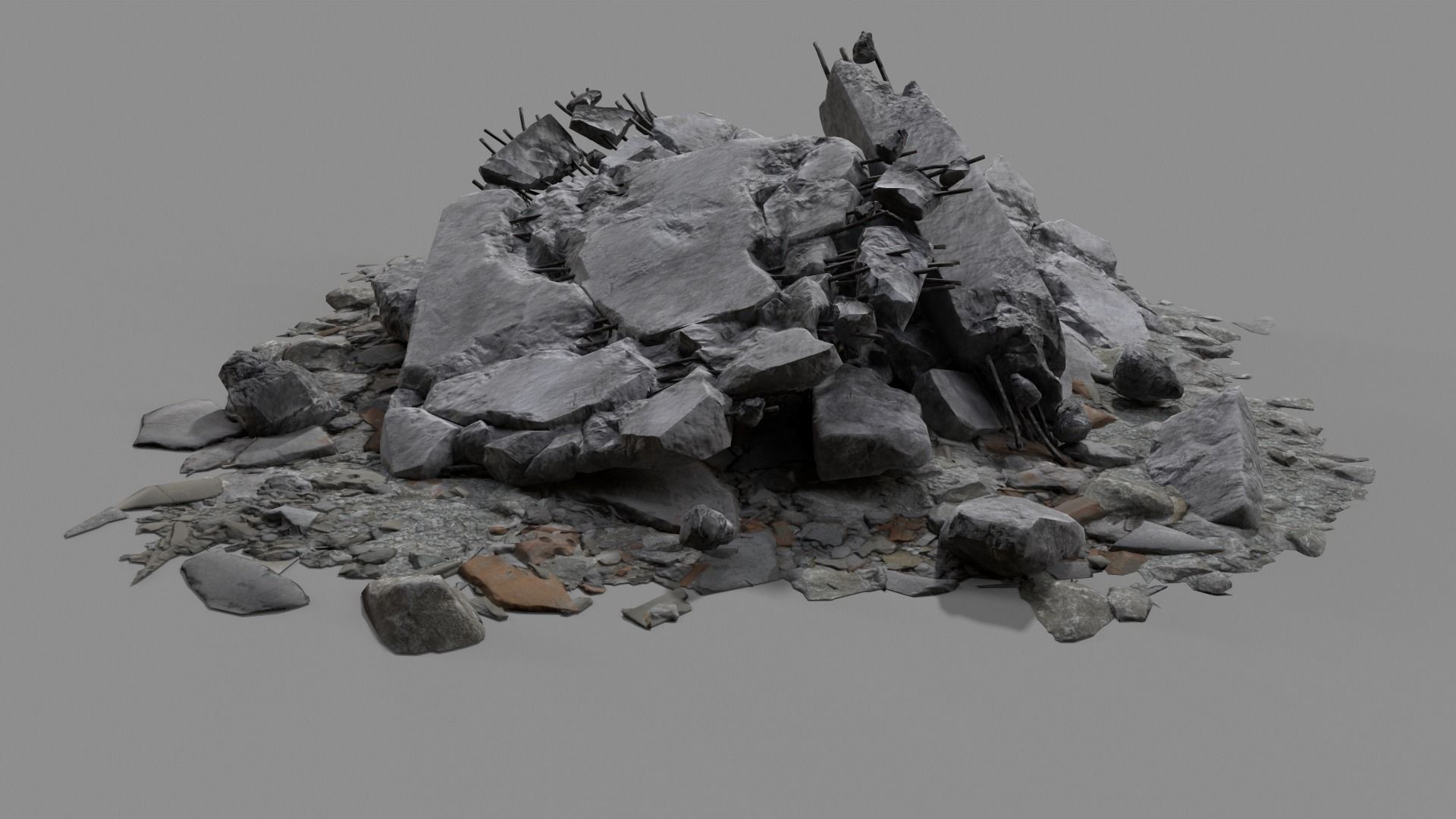 Ruin Debris Rubble 04 Low-poly 3D model_14