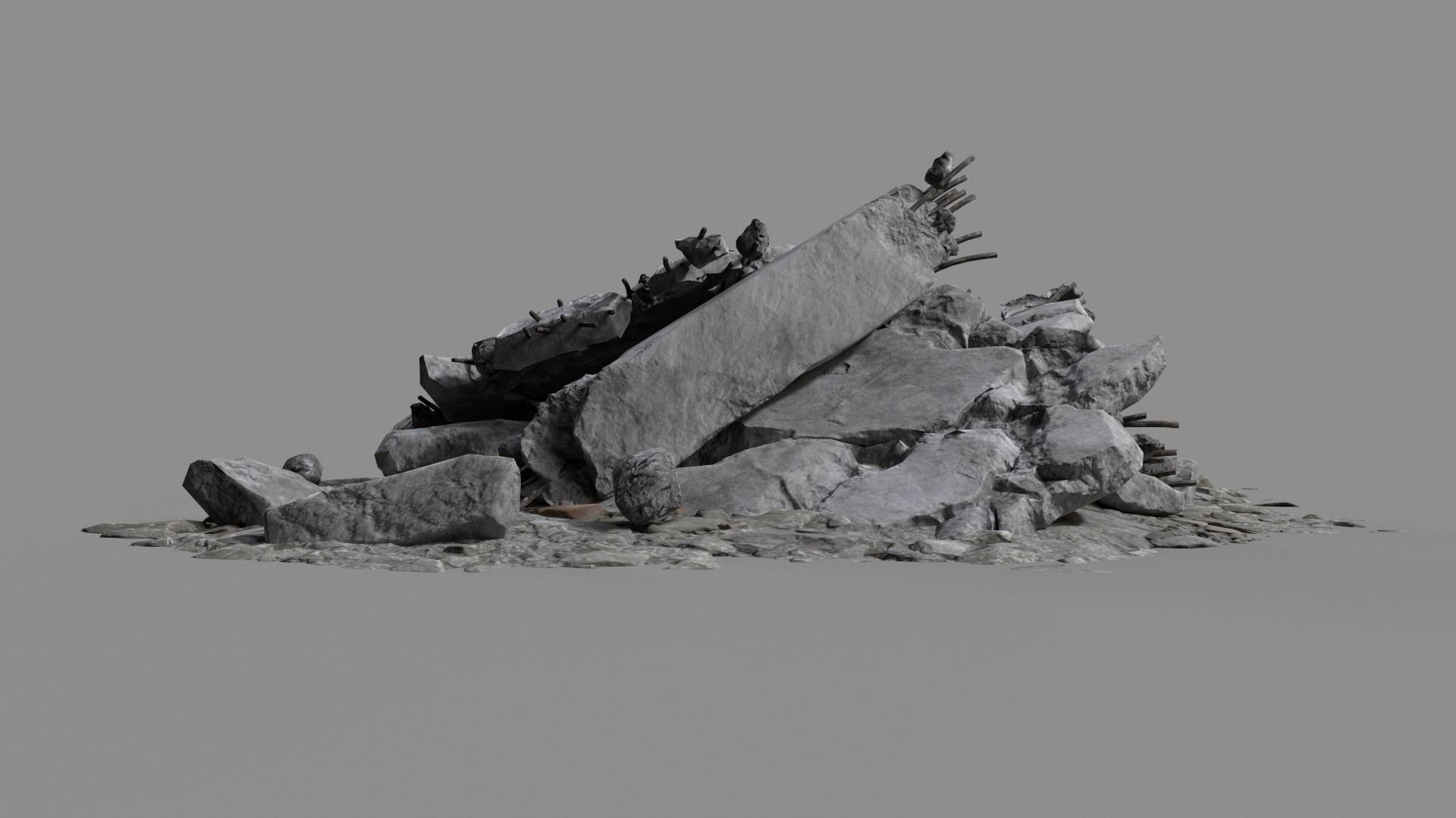 Ruin Debris Rubble 04 Low-poly 3D model_26