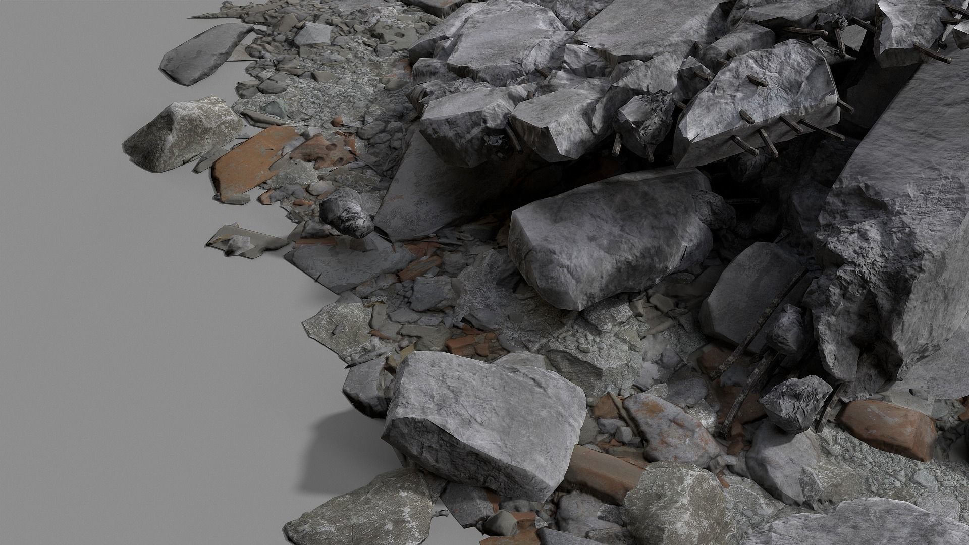 Ruin Debris Rubble 04 Low-poly 3D model_33