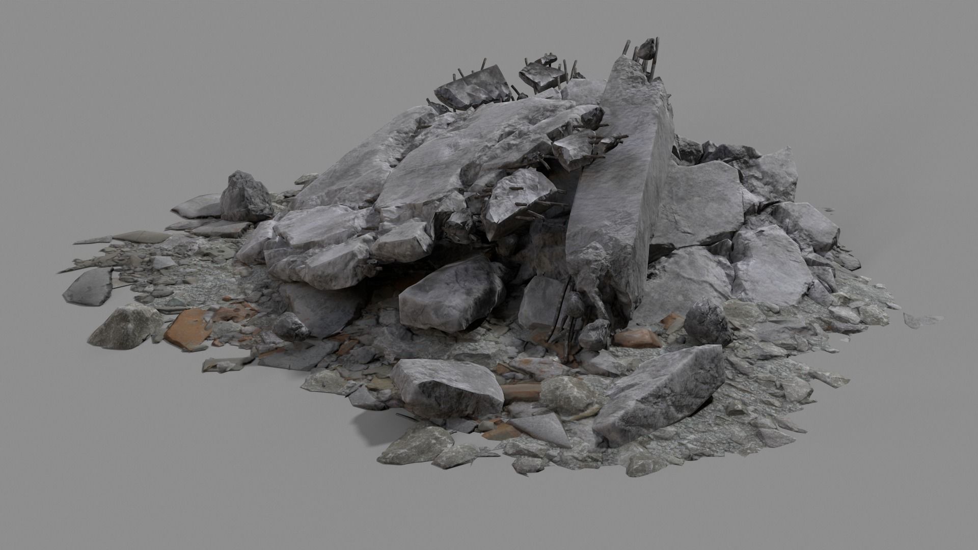 Ruin Debris Rubble 04 Low-poly 3D model_12
