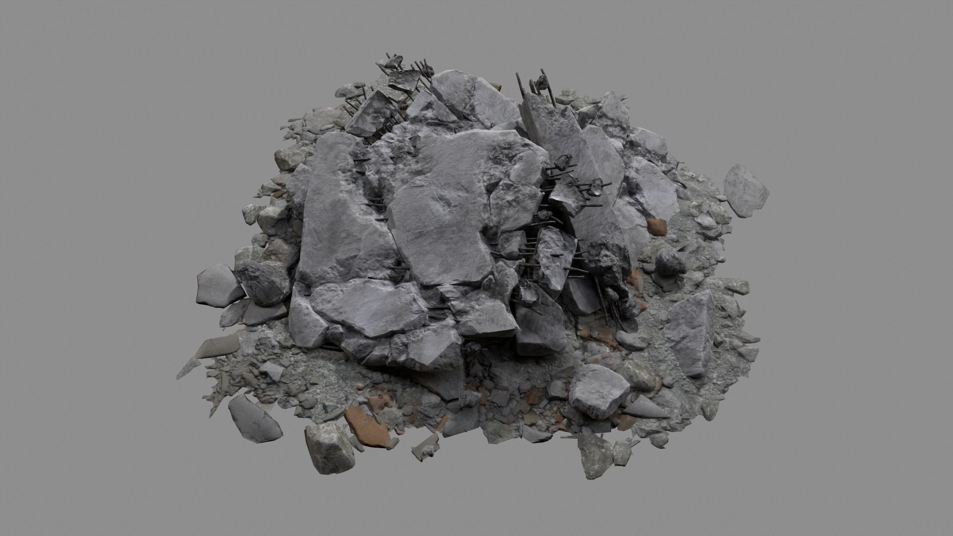 Ruin Debris Rubble 04 Low-poly 3D model_10