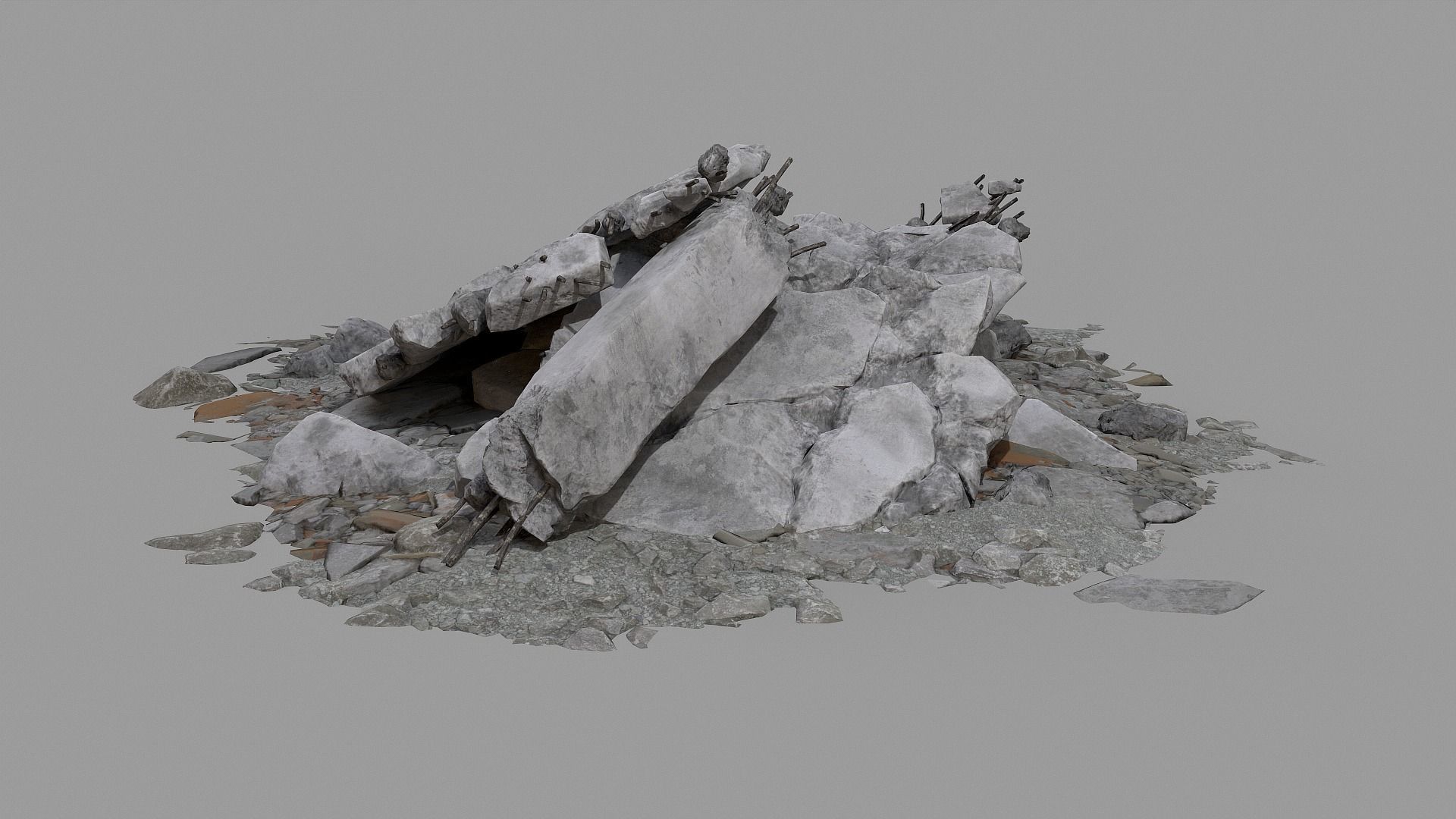 Ruin Debris Rubble 04 Low-poly 3D model_42