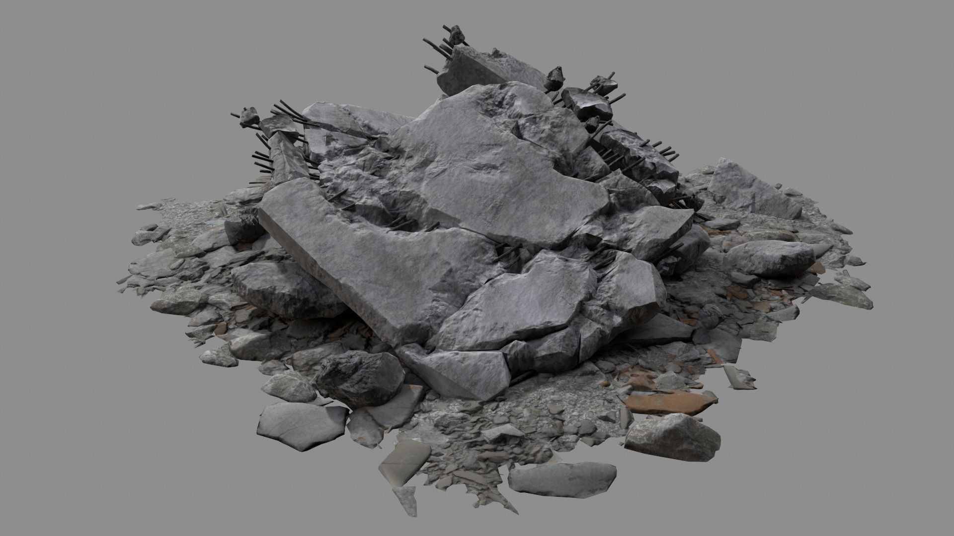 Ruin Debris Rubble 04 Low-poly 3D model_4