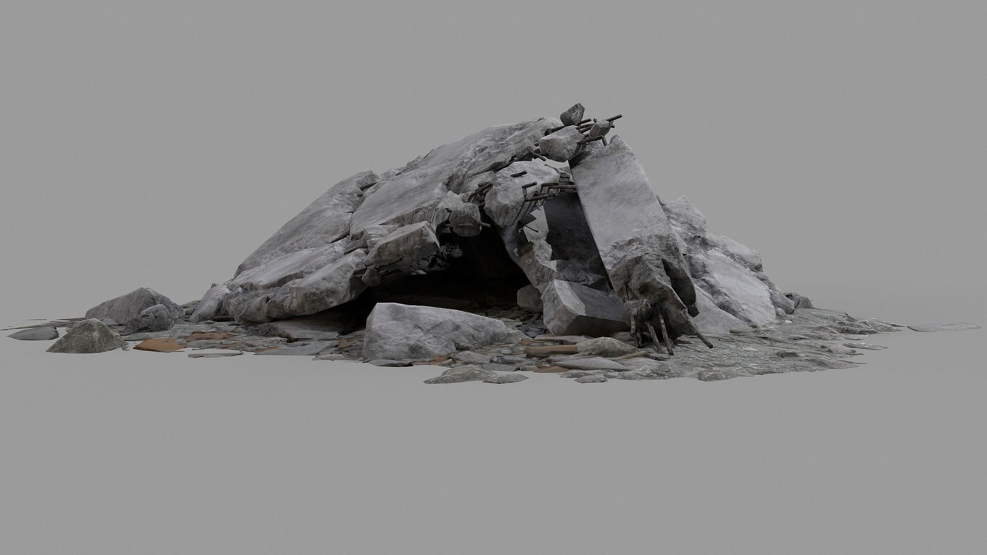 Ruin Debris Rubble 04 Low-poly 3D model_43