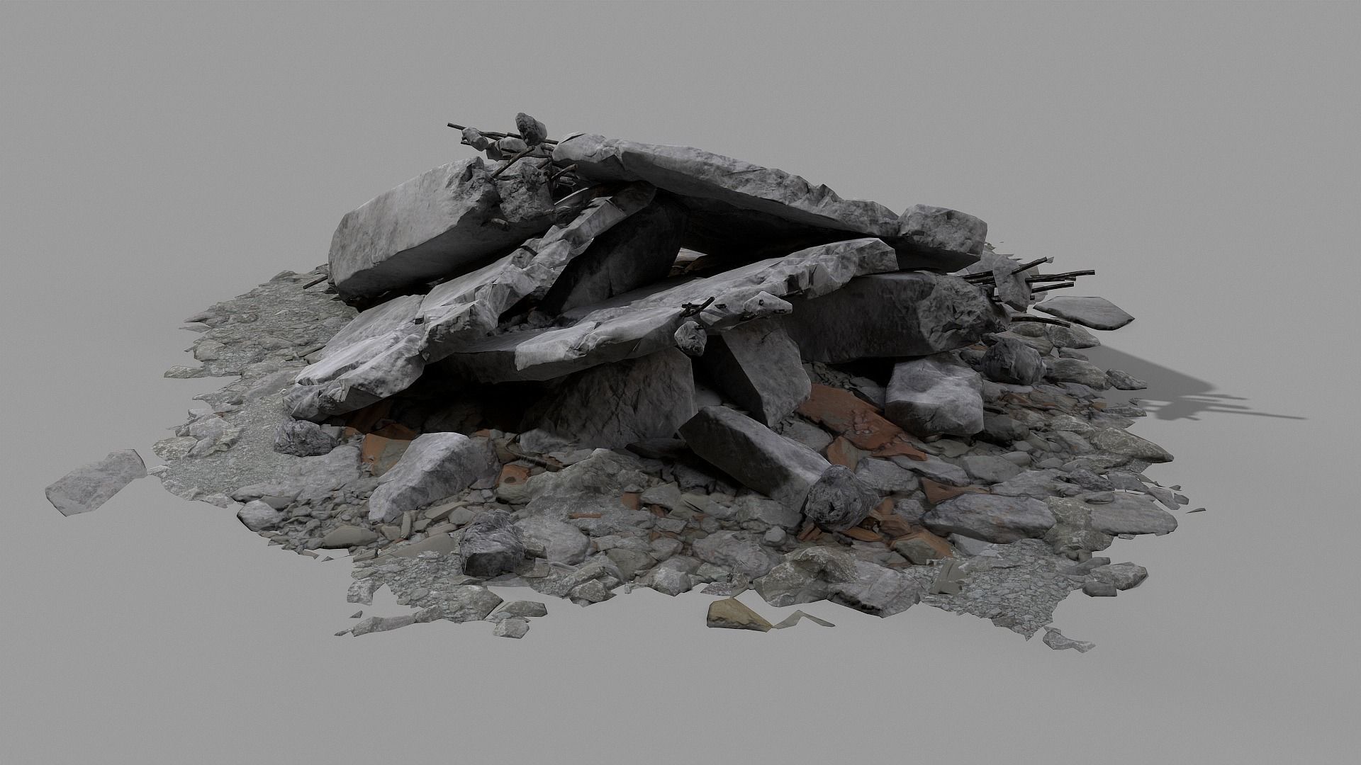 Ruin Debris Rubble 04 Low-poly 3D model_40