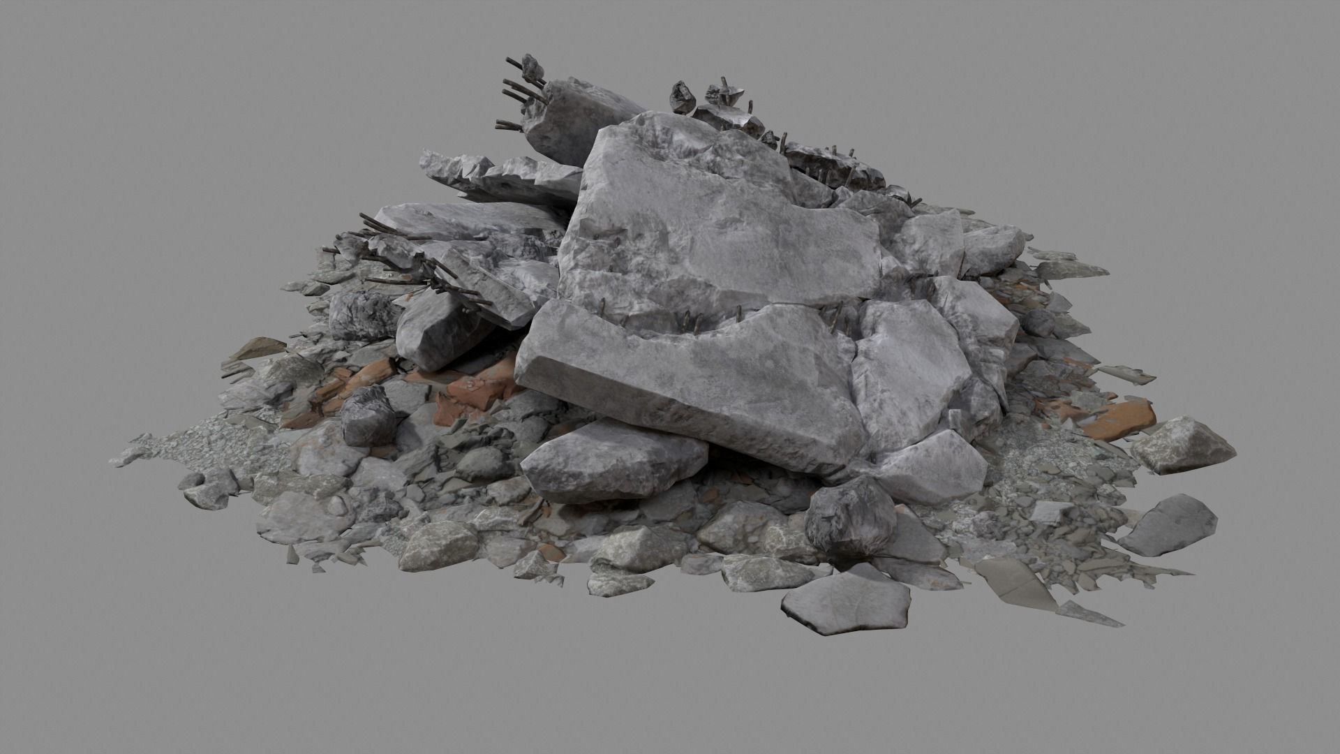 Ruin Debris Rubble 04 Low-poly 3D model_6