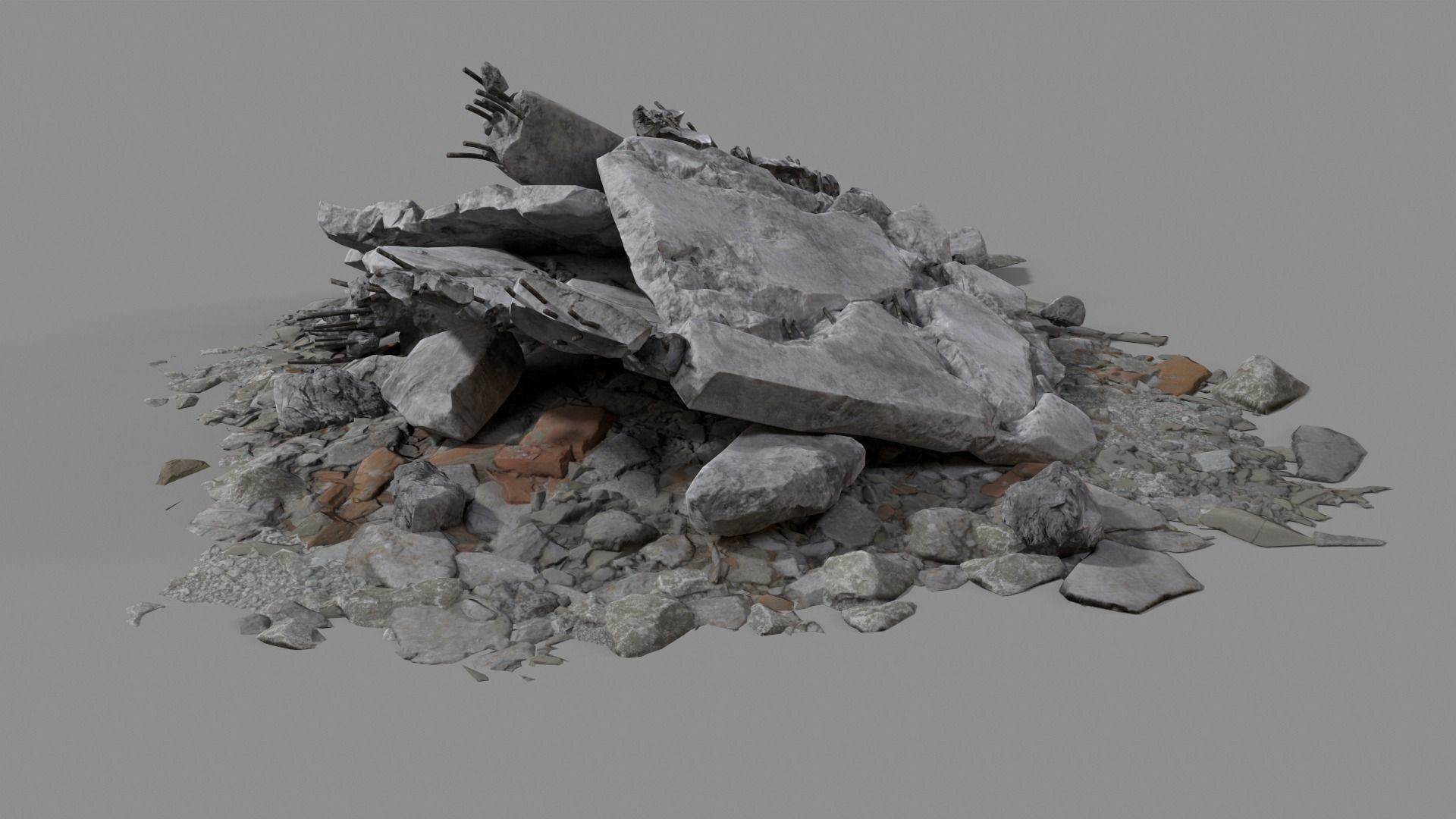 Ruin Debris Rubble 04 Low-poly 3D model_17