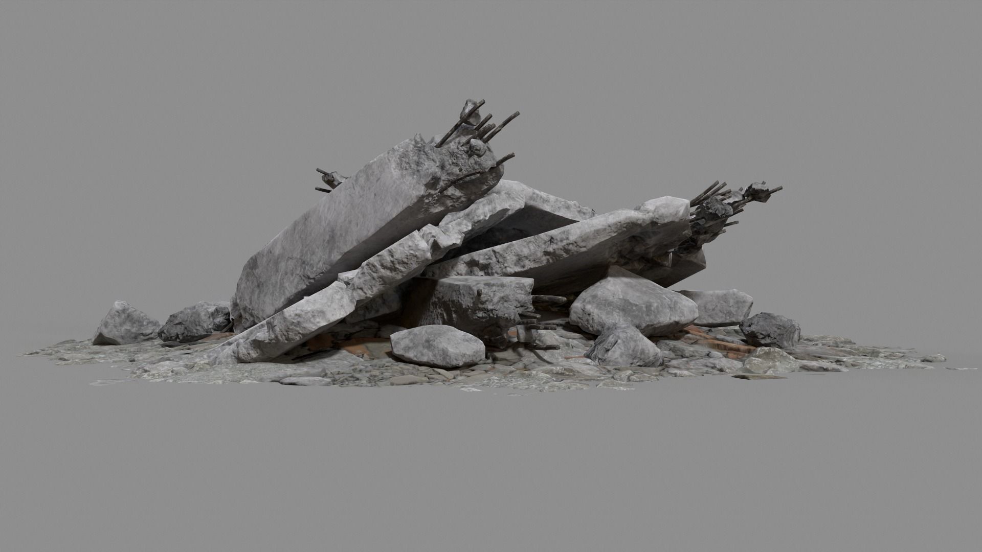 Ruin Debris Rubble 04 Low-poly 3D model_24
