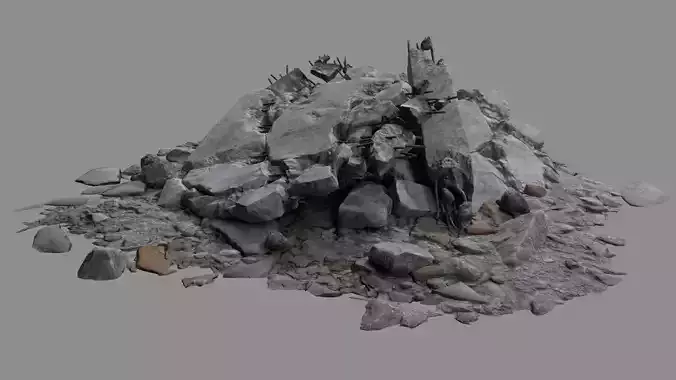 Ruin Debris Rubble 04 Low-poly 3D model