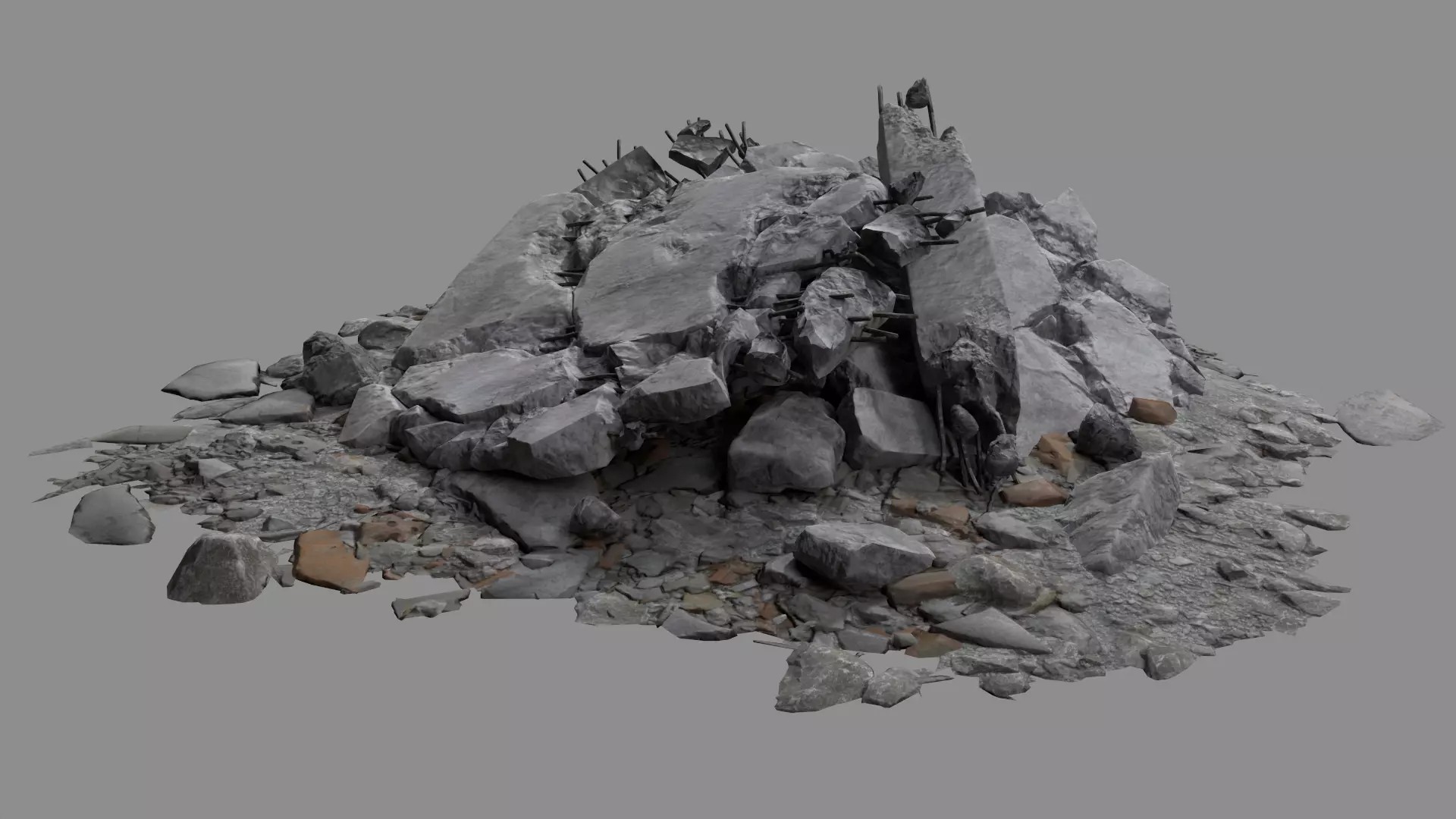 Ruin Debris Rubble 04 Low-poly 3D model_0