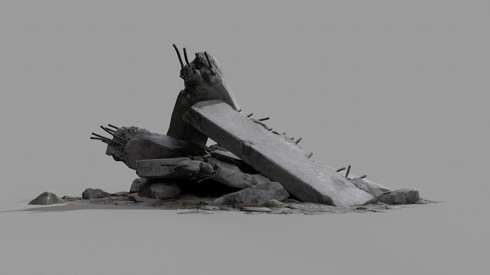 Ruined Debris 05 Low-poly 3D model_21