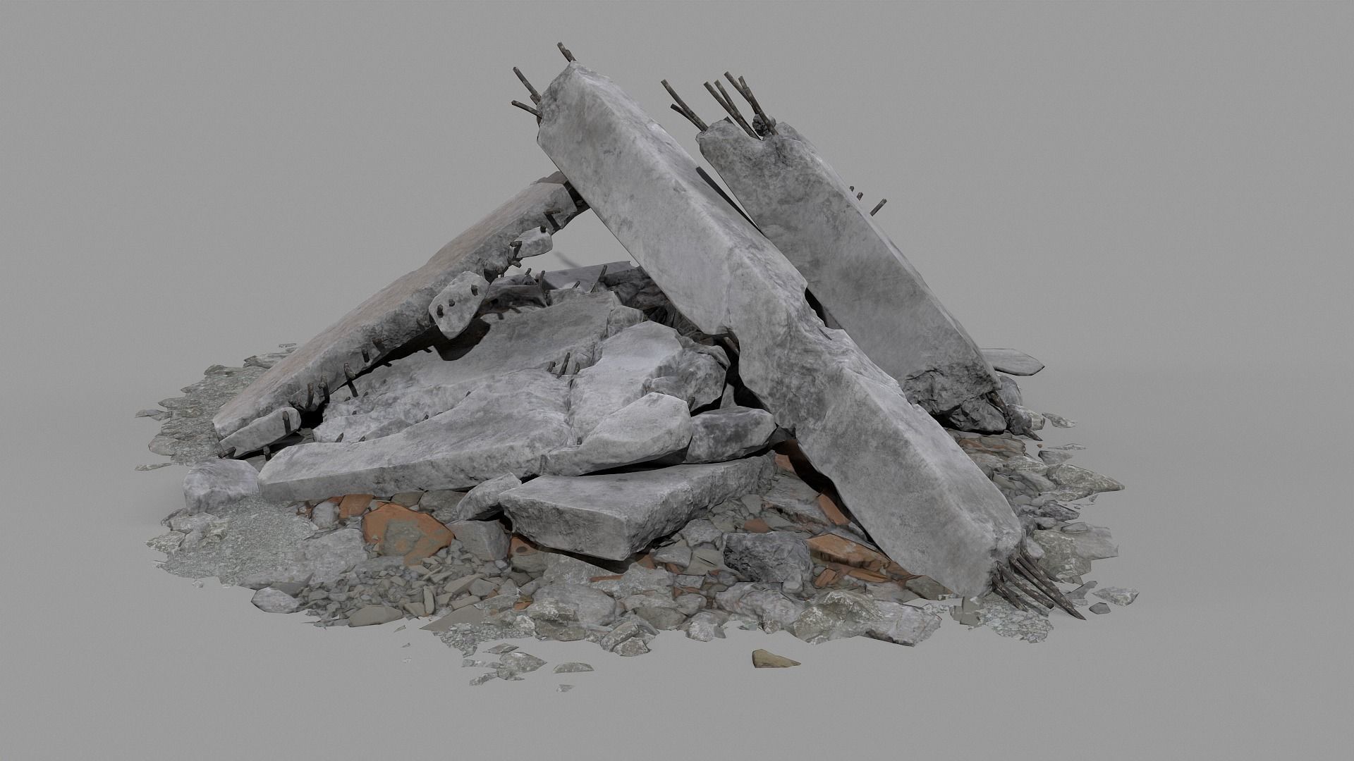 Ruined Debris 05 Low-poly 3D model_4