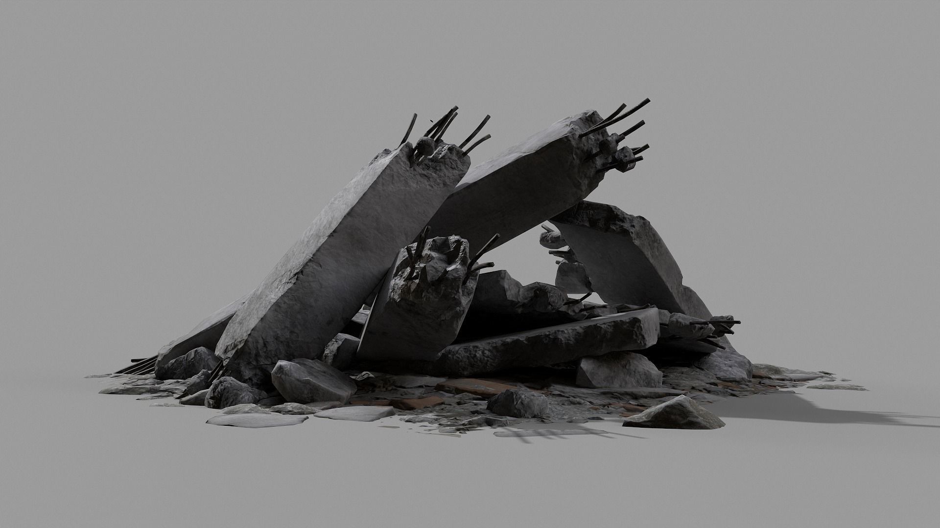 Ruined Debris 05 Low-poly 3D model_11