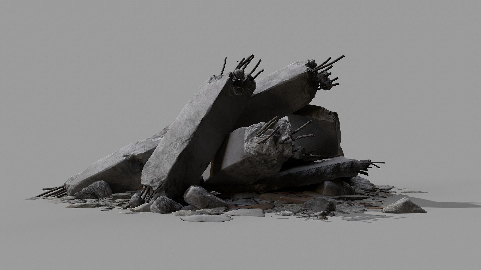Ruined Debris 05 Low-poly 3D model_12