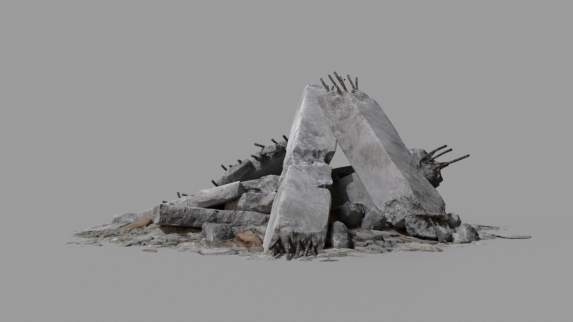 Ruined Debris 05 Low-poly 3D model_15