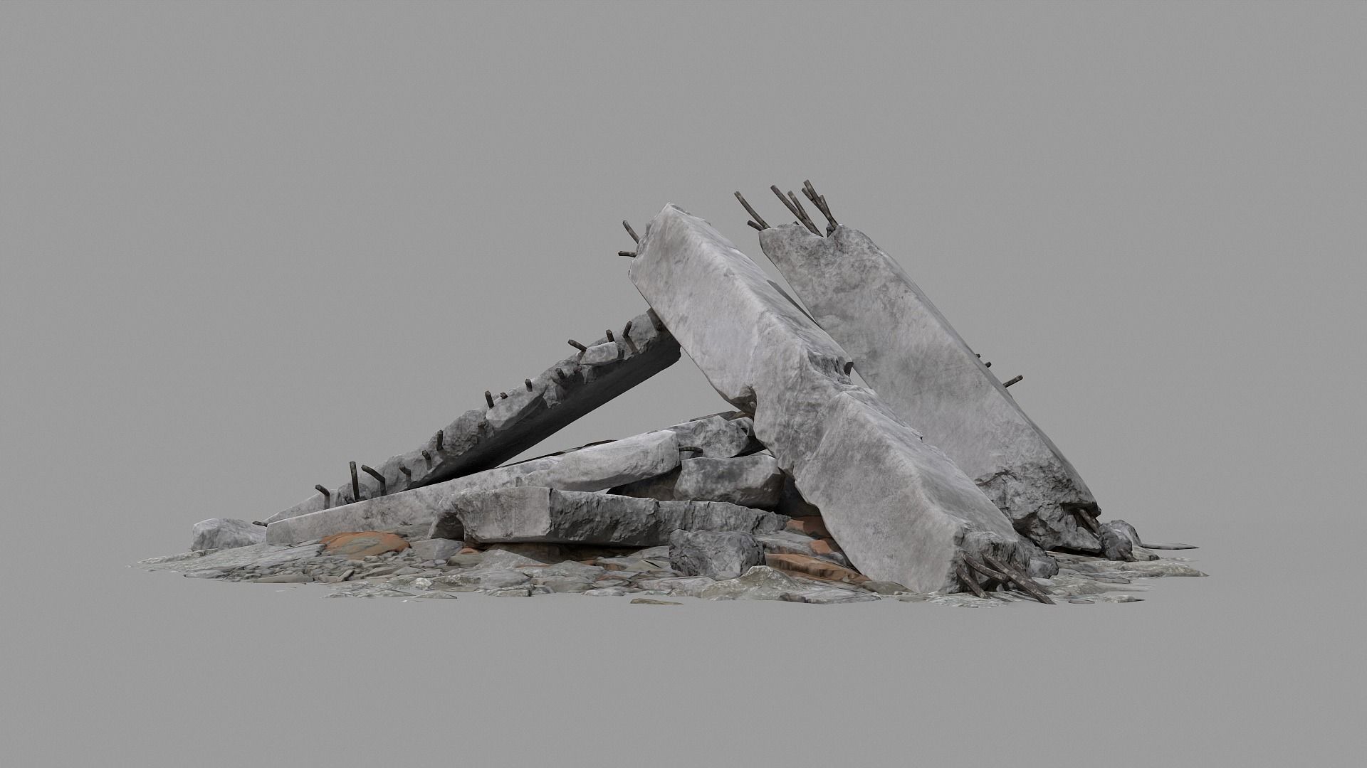 Ruined Debris 05 Low-poly 3D model_16