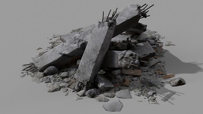 Ruined Debris 05 Low-poly 3D model