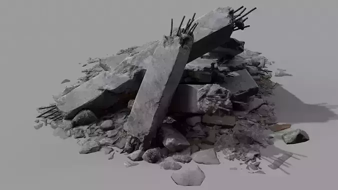 Ruined Debris 05 Low-poly 3D model