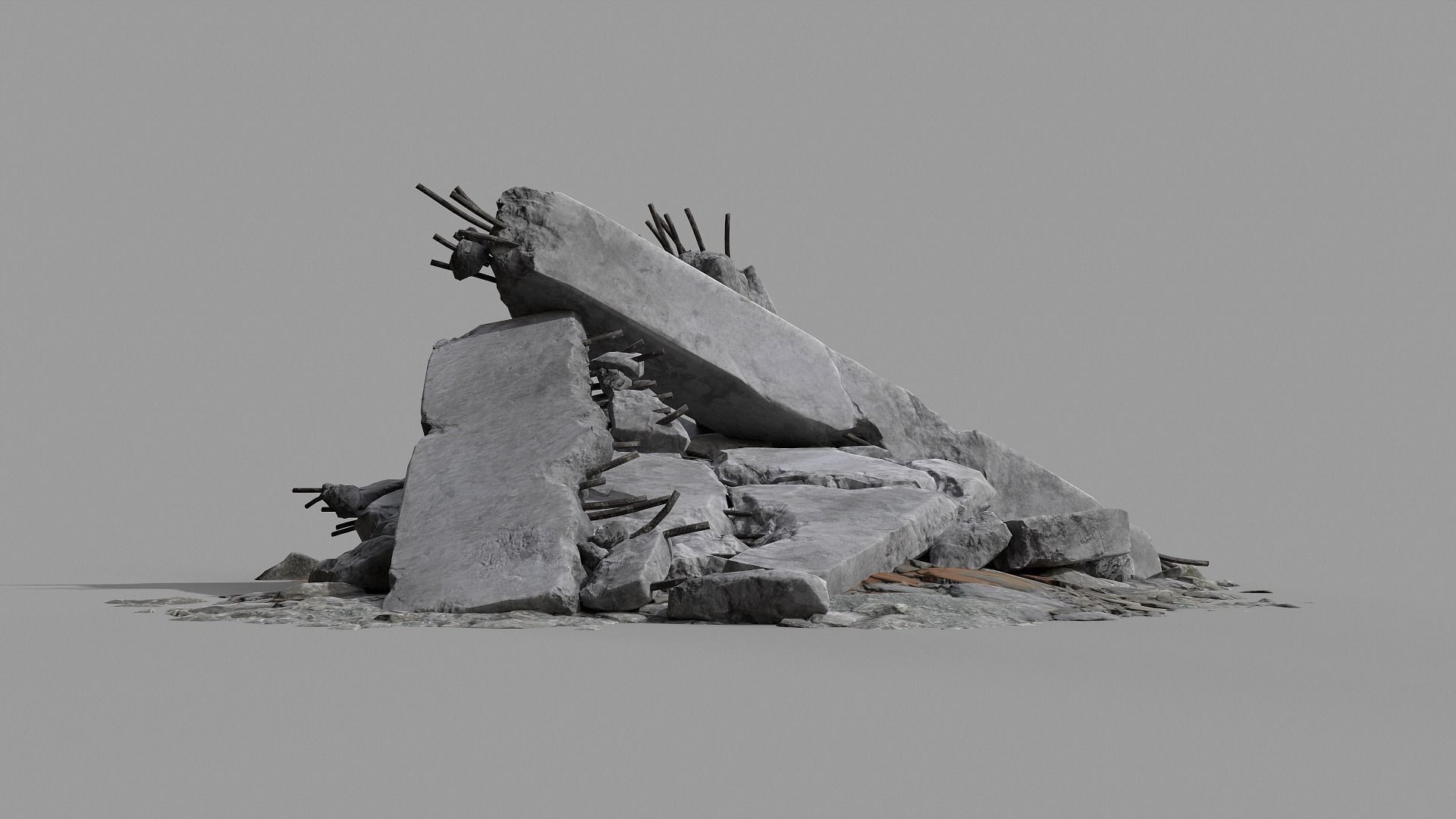 Ruined Debris 05 Low-poly 3D model_19