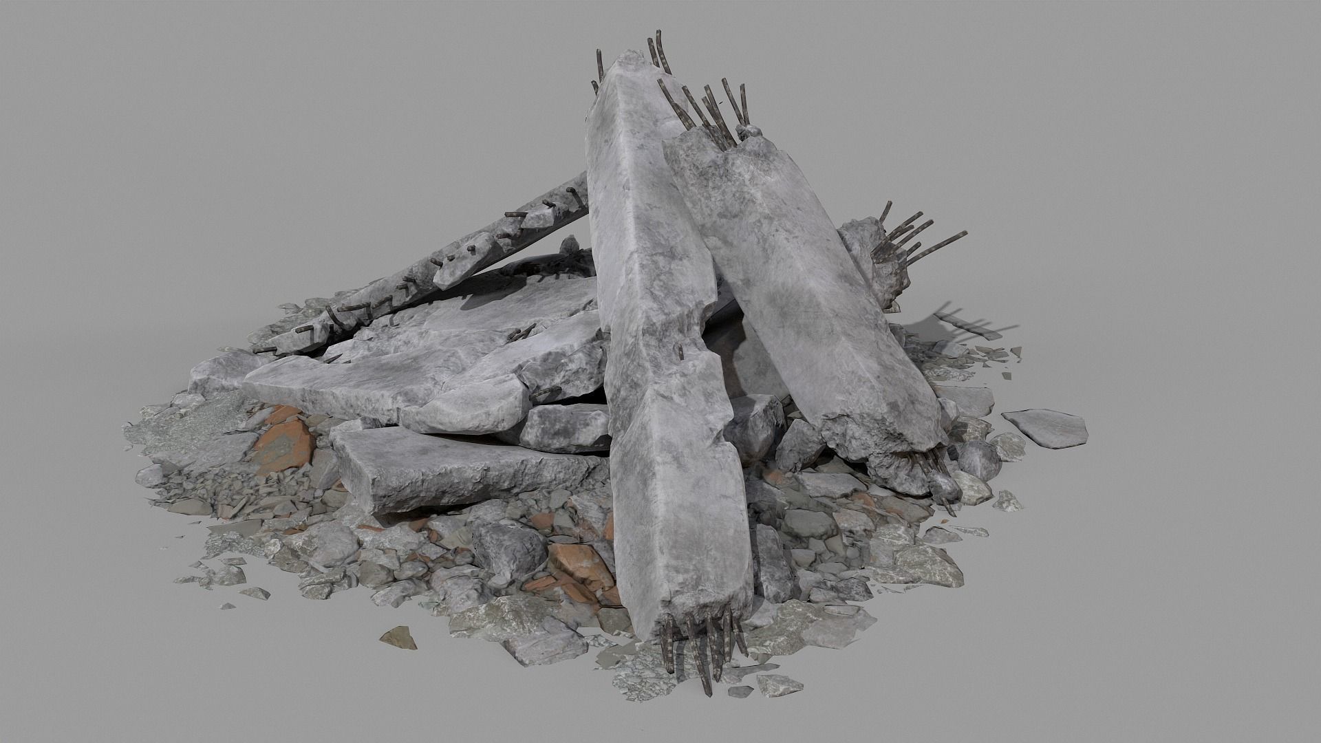 Ruined Debris 05 Low-poly 3D model_3