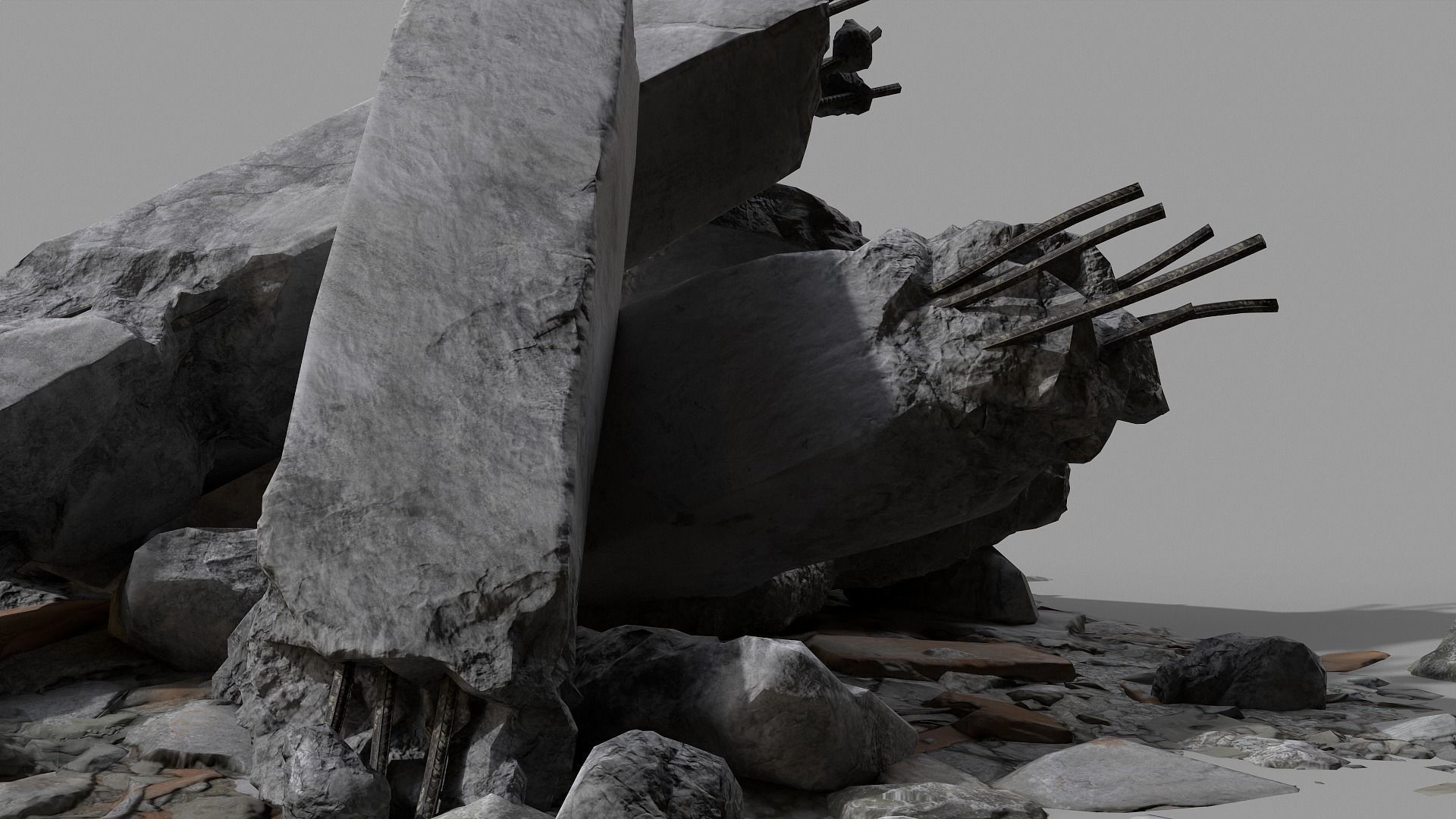 Ruined Debris 05 Low-poly 3D model_26