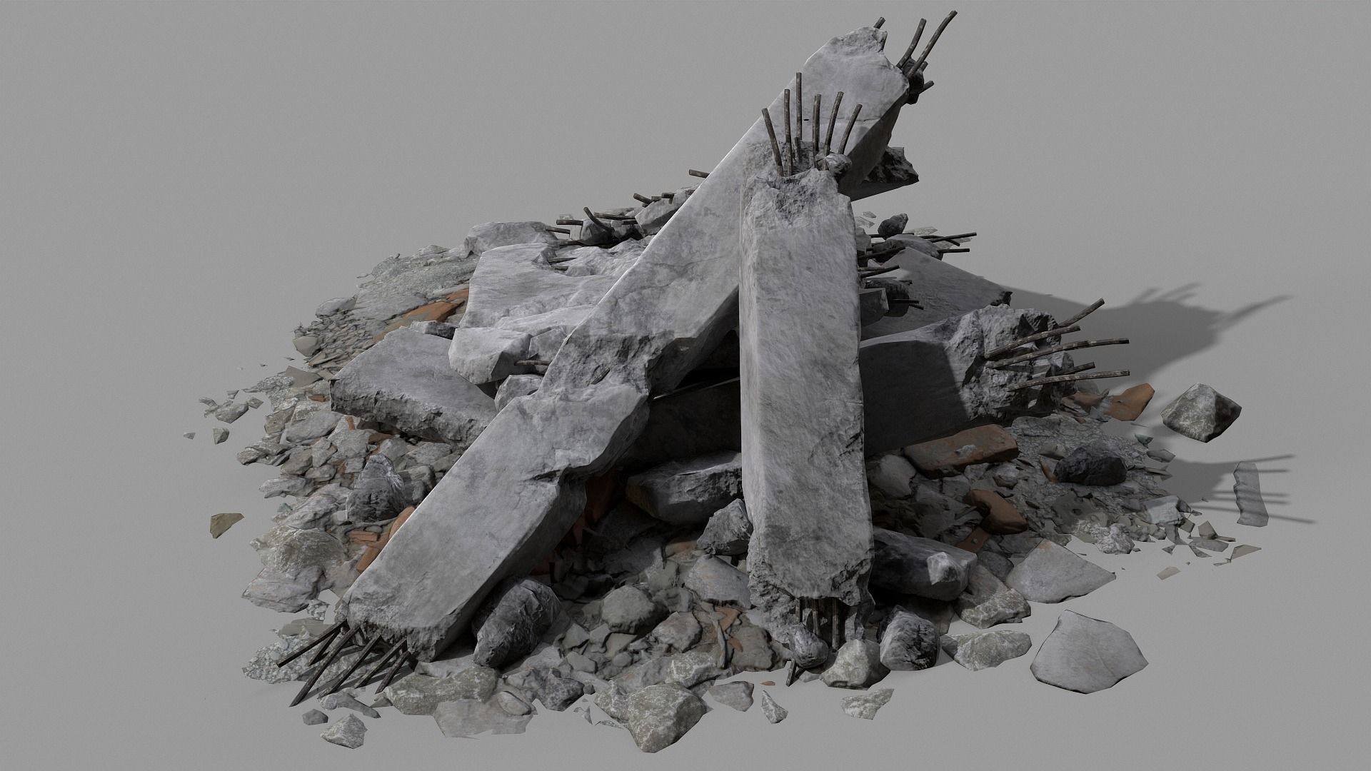 Ruined Debris 05 Low-poly 3D model_2
