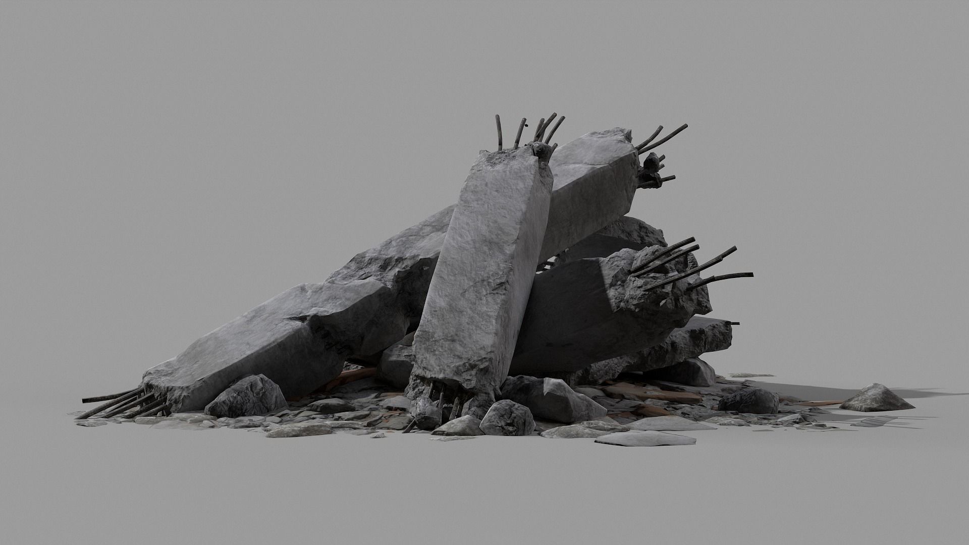 Ruined Debris 05 Low-poly 3D model_13