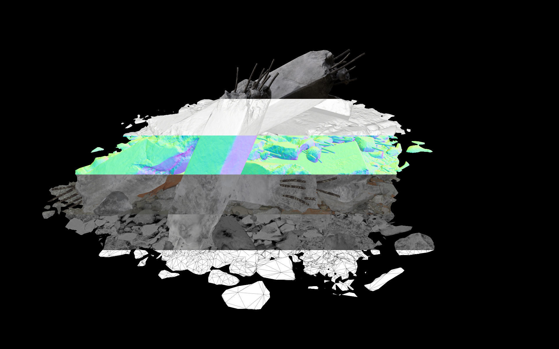 Ruined Debris 05 Low-poly 3D model_29