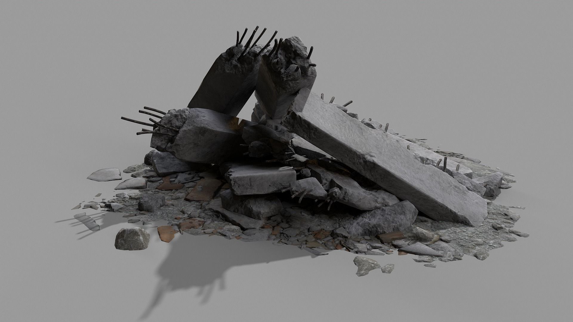 Ruined Debris 05 Low-poly 3D model_8