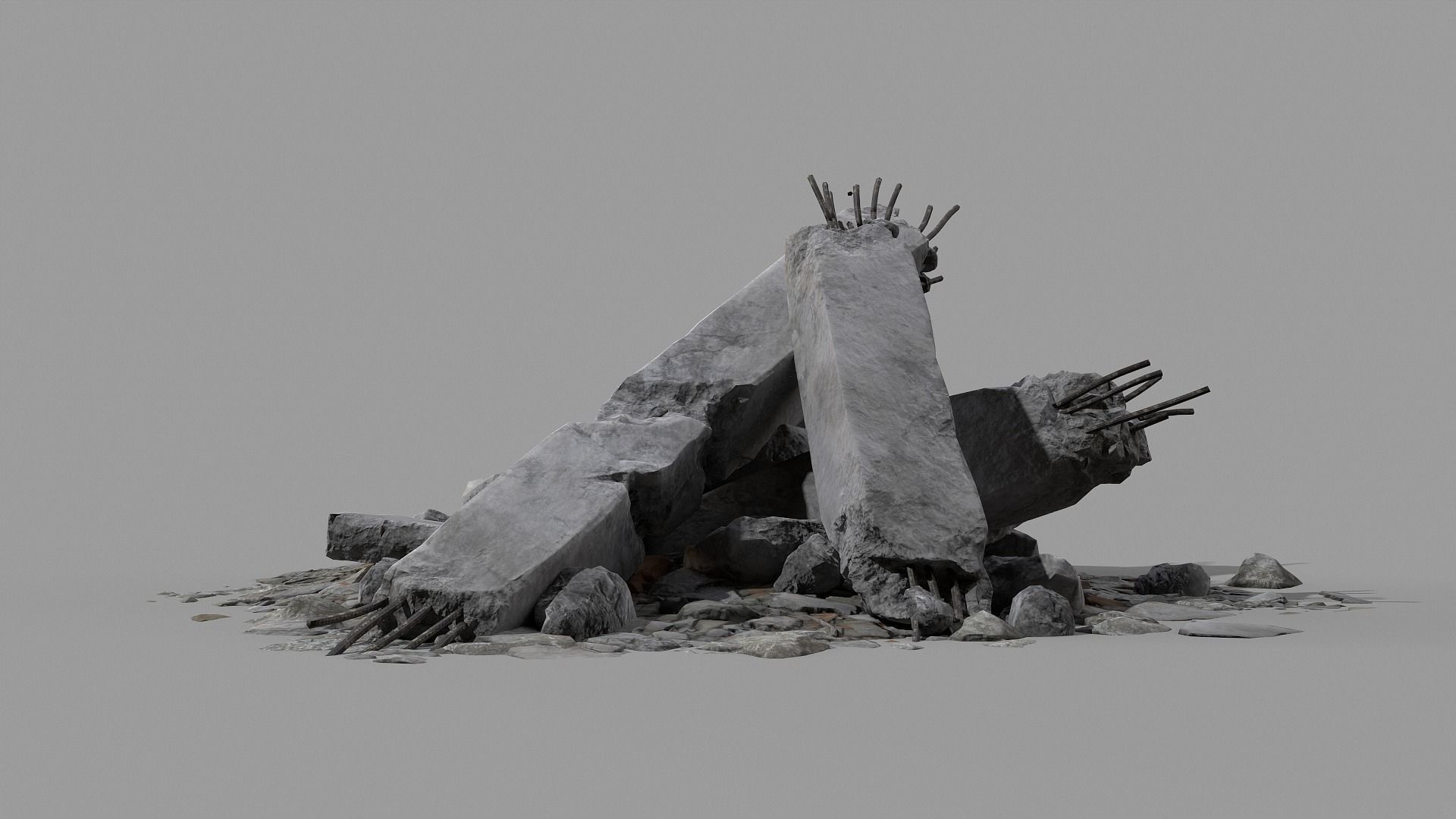 Ruined Debris 05 Low-poly 3D model_14