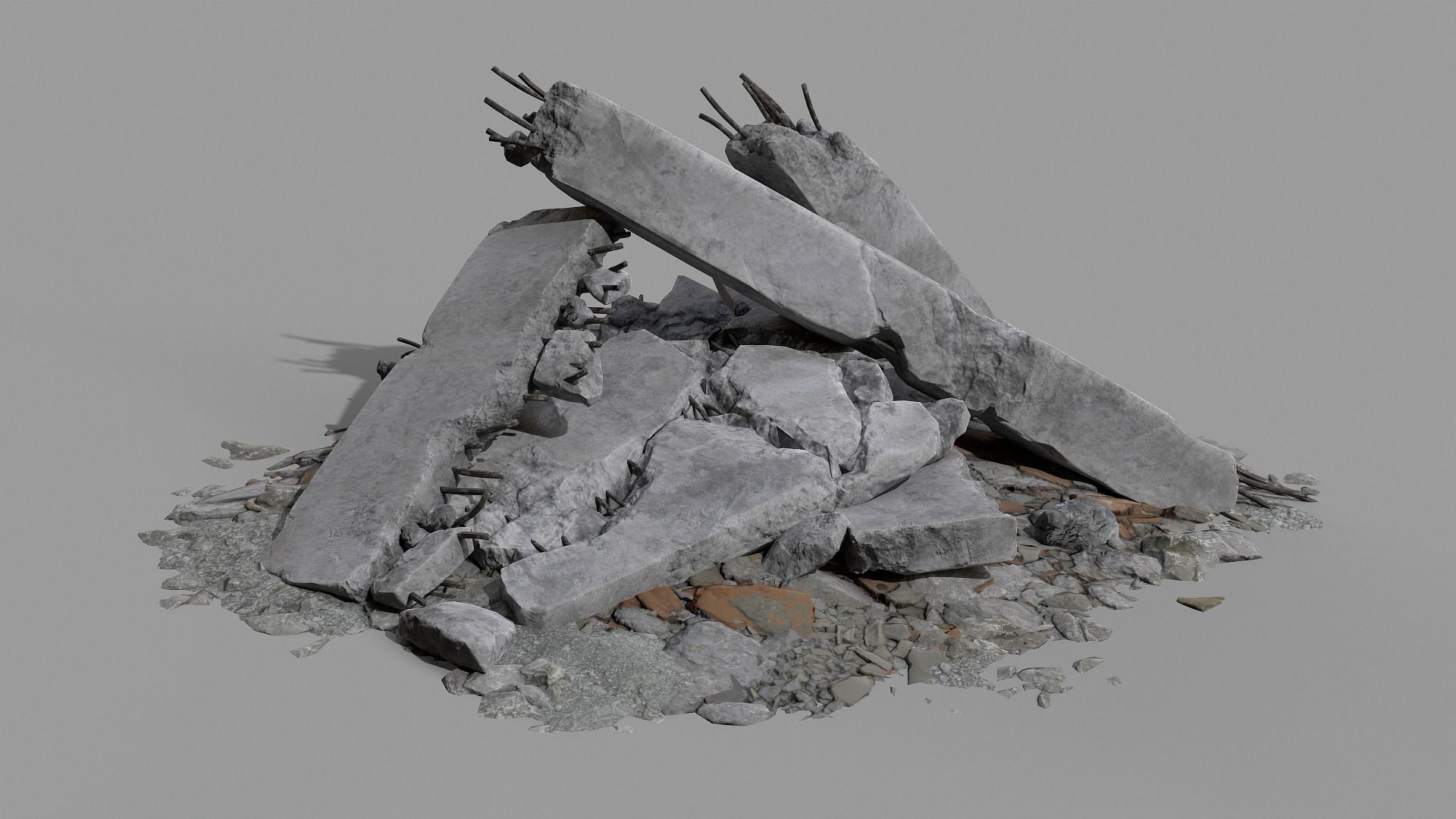 Ruined Debris 05 Low-poly 3D model_5