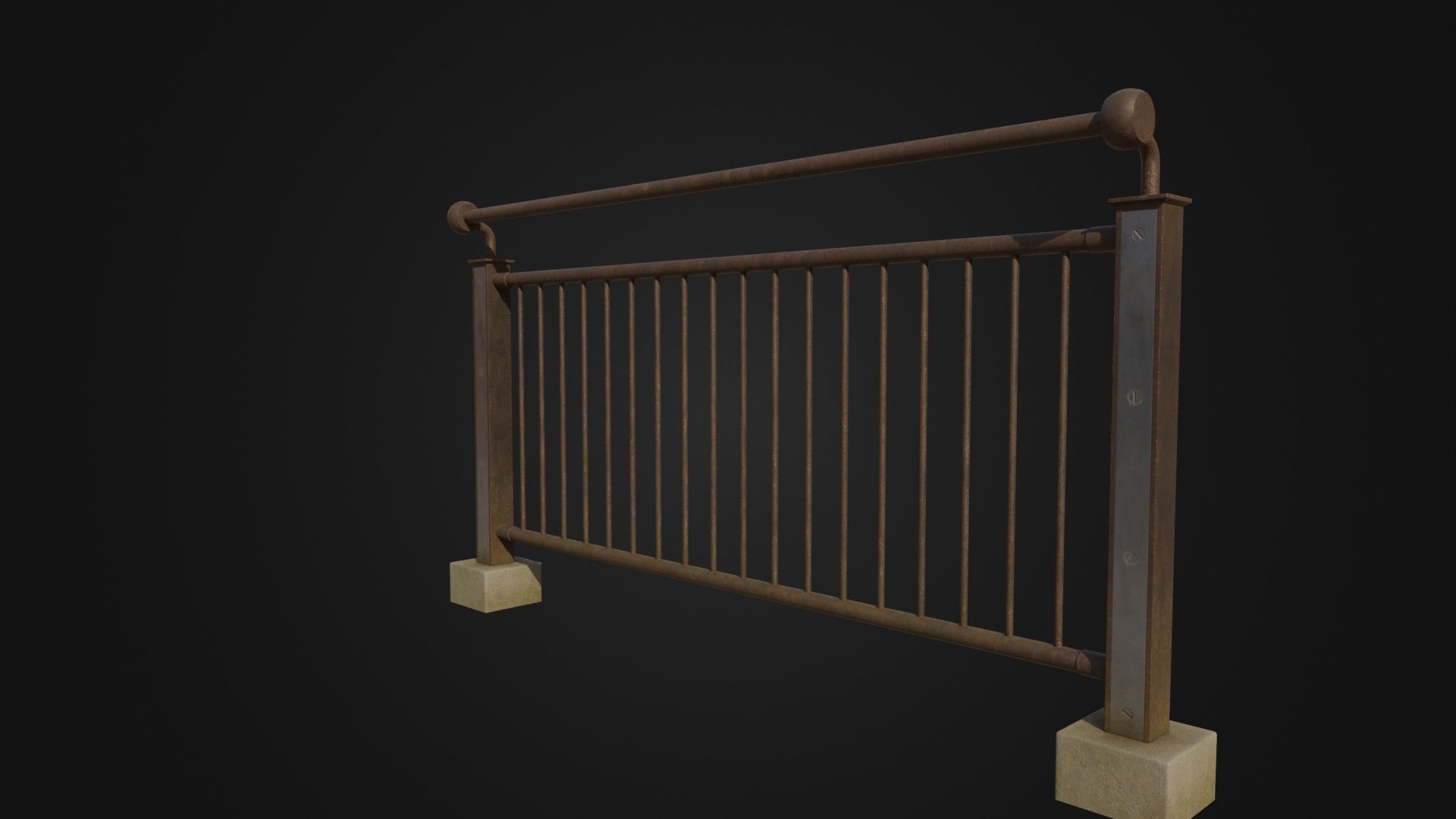 Fence 03 Low-poly 3D model_16