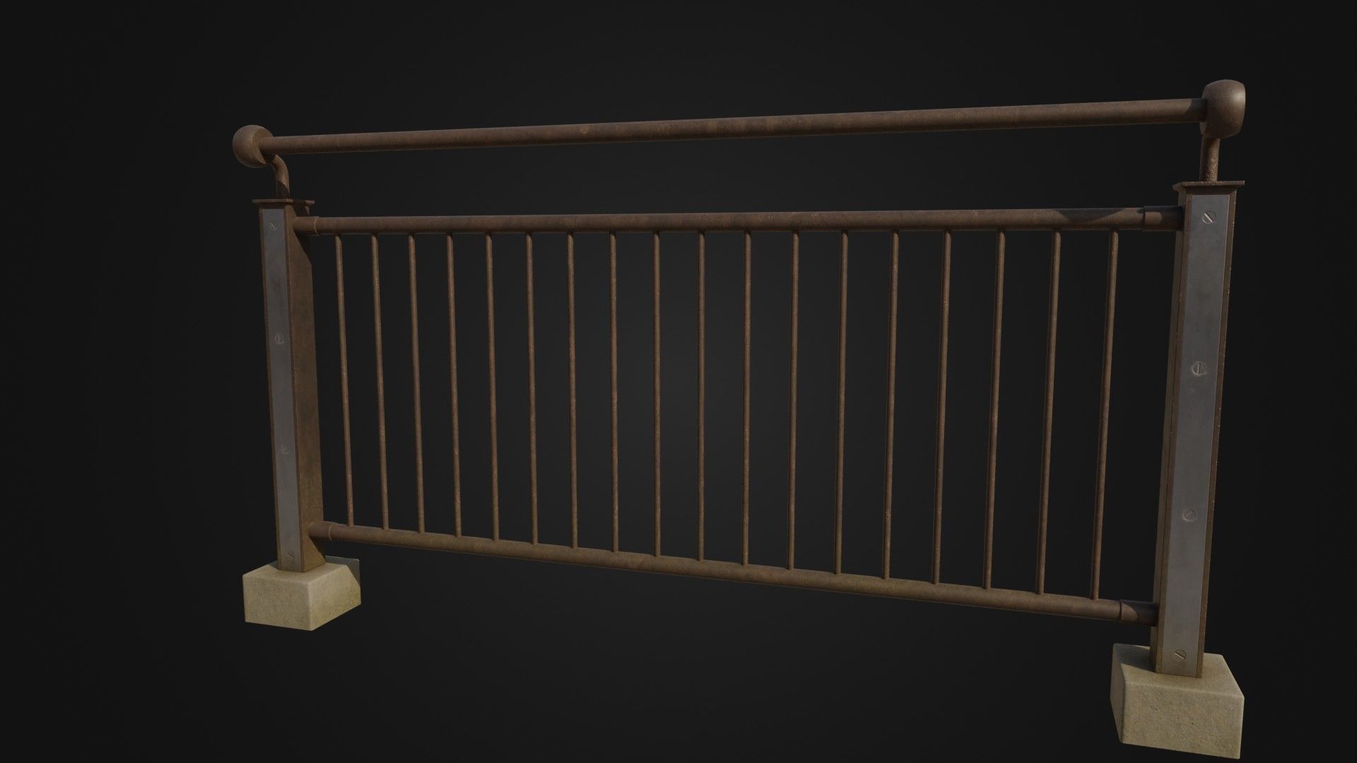 Fence 03 Low-poly 3D model_19