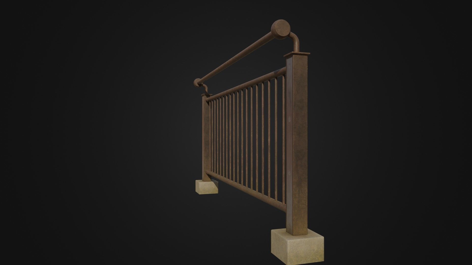 Fence 03 Low-poly 3D model_14