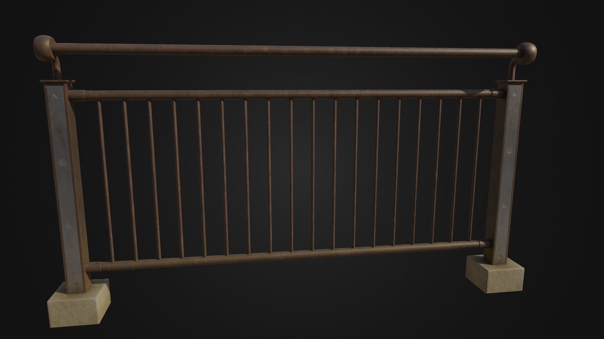 Fence 03 Low-poly 3D model_22