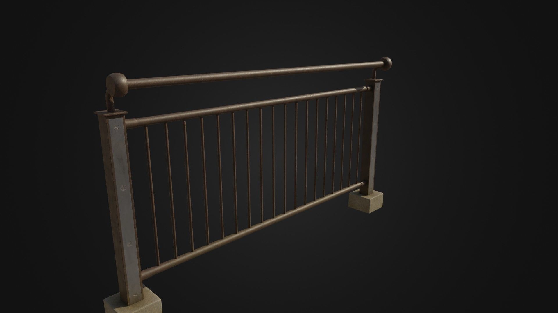 Fence 03 Low-poly 3D model_25