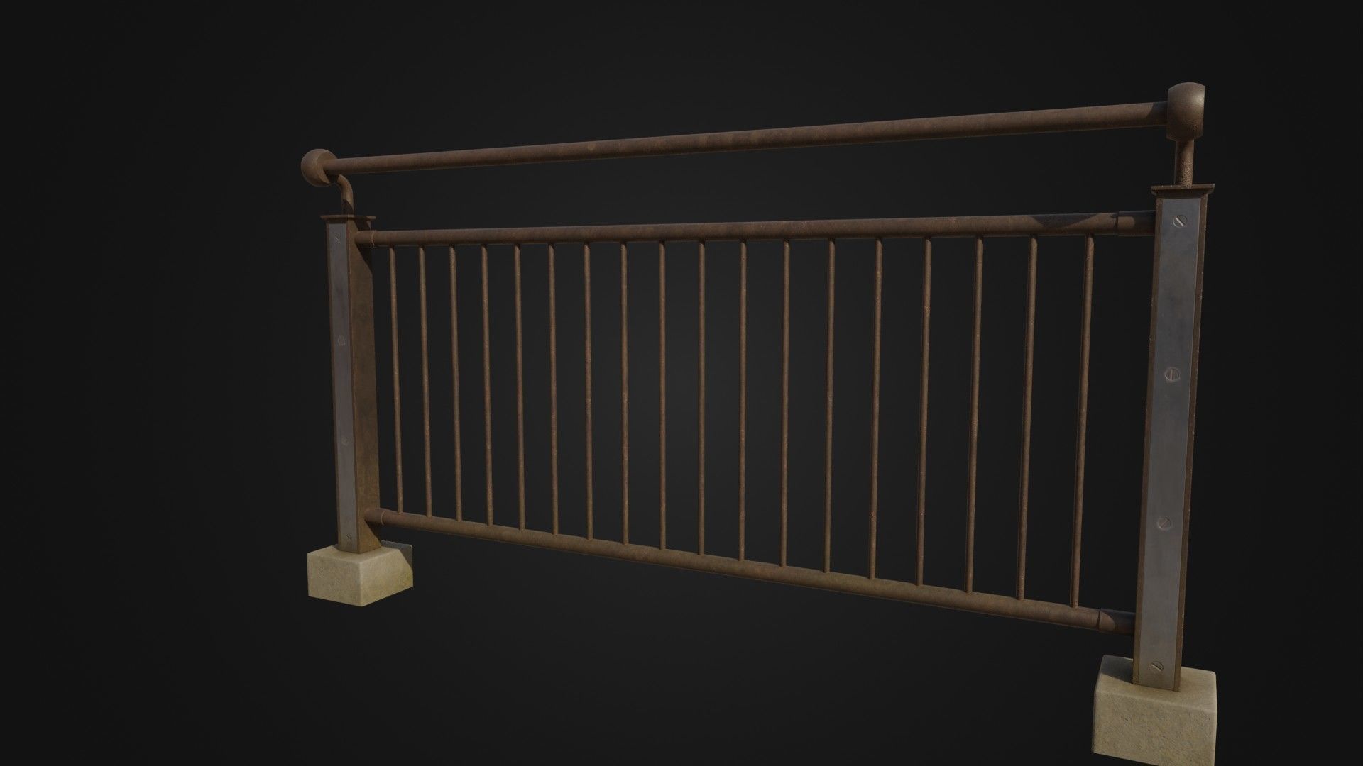 Fence 03 Low-poly 3D model_18