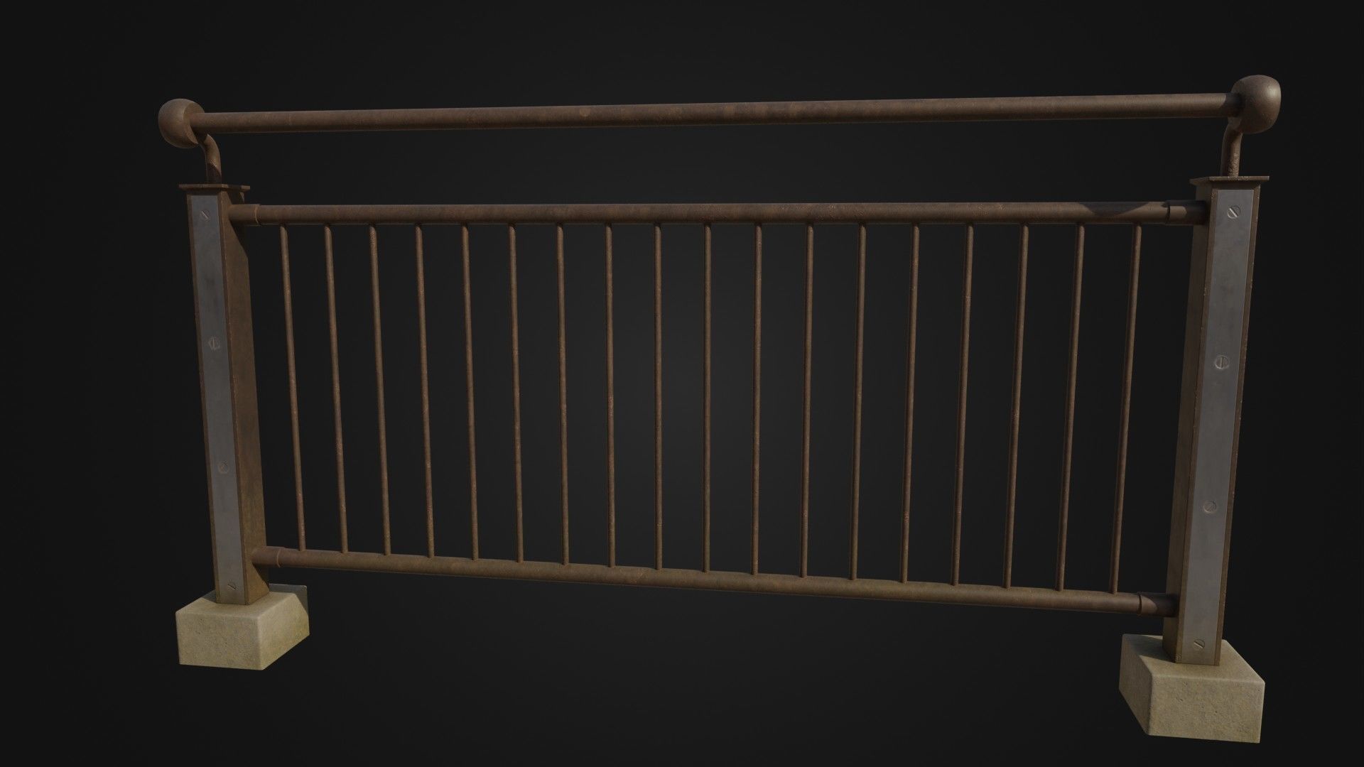 Fence 03 Low-poly 3D model_20