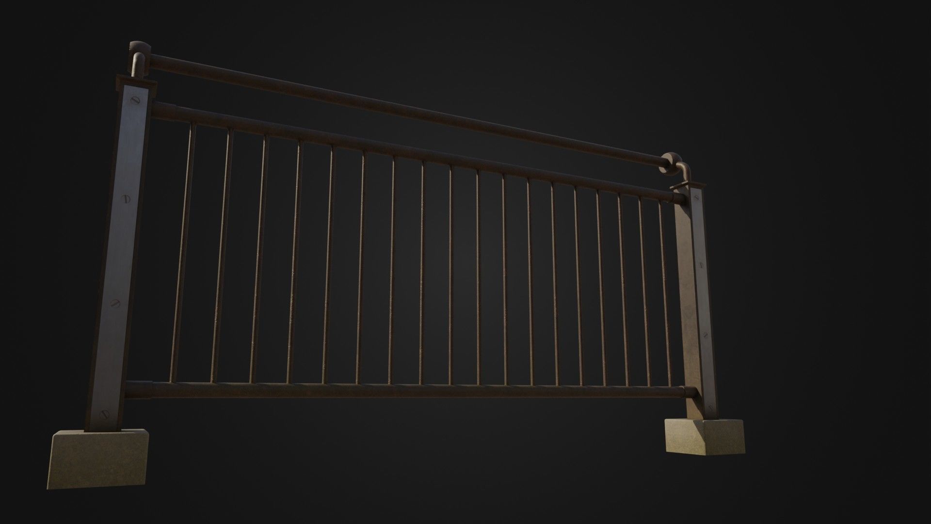 Fence 03 Low-poly 3D model_5