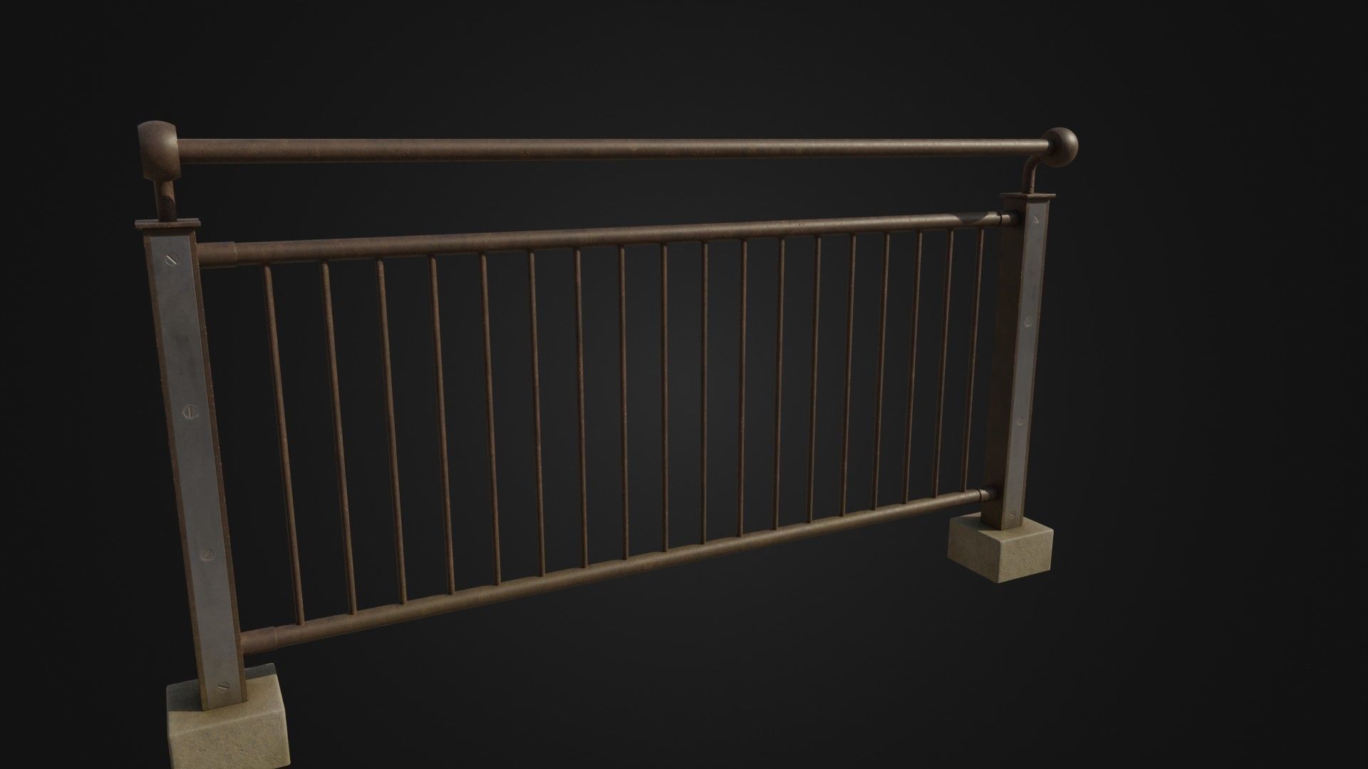 Fence 03 Low-poly 3D model_23