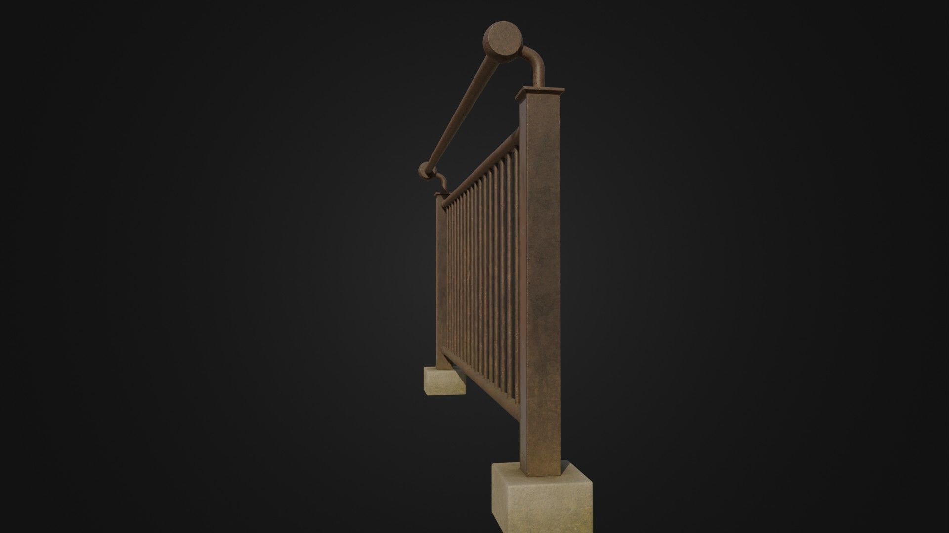 Fence 03 Low-poly 3D model_13