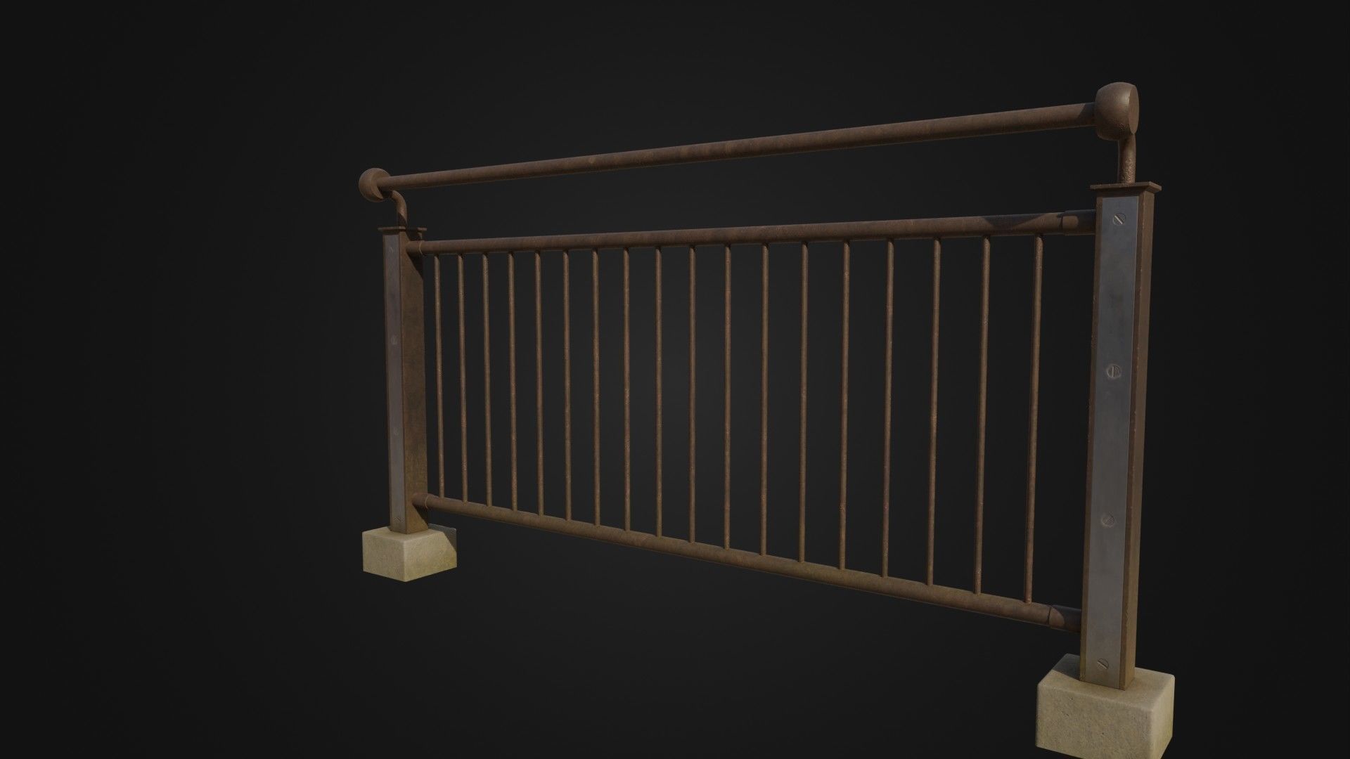 Fence 03 Low-poly 3D model_17