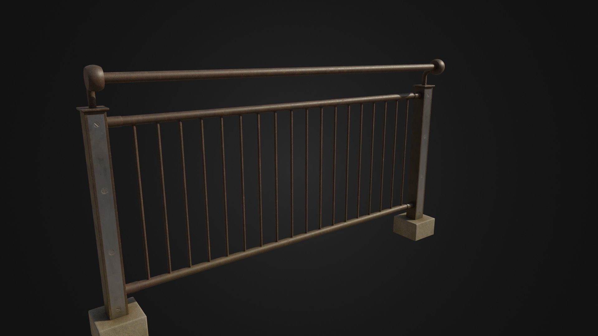Fence 03 Low-poly 3D model_24