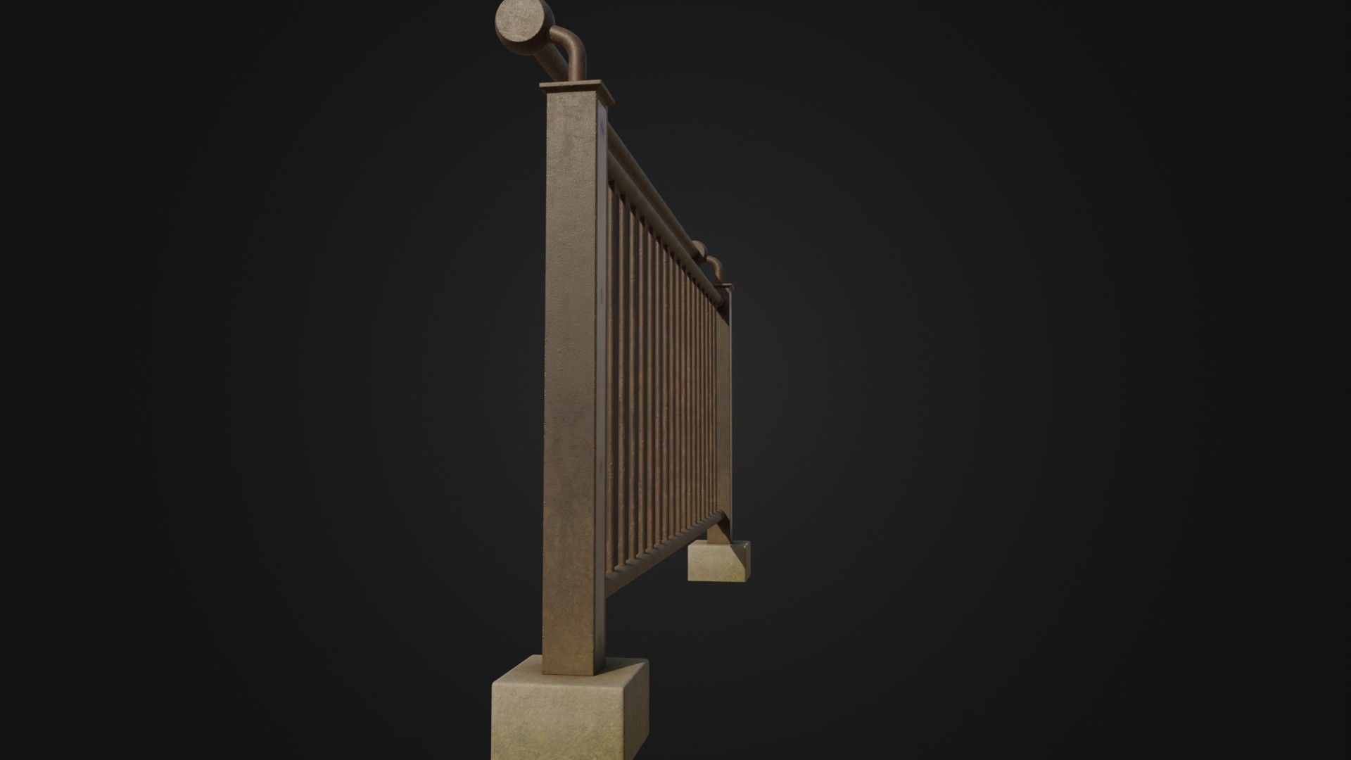 Fence 03 Low-poly 3D model_11