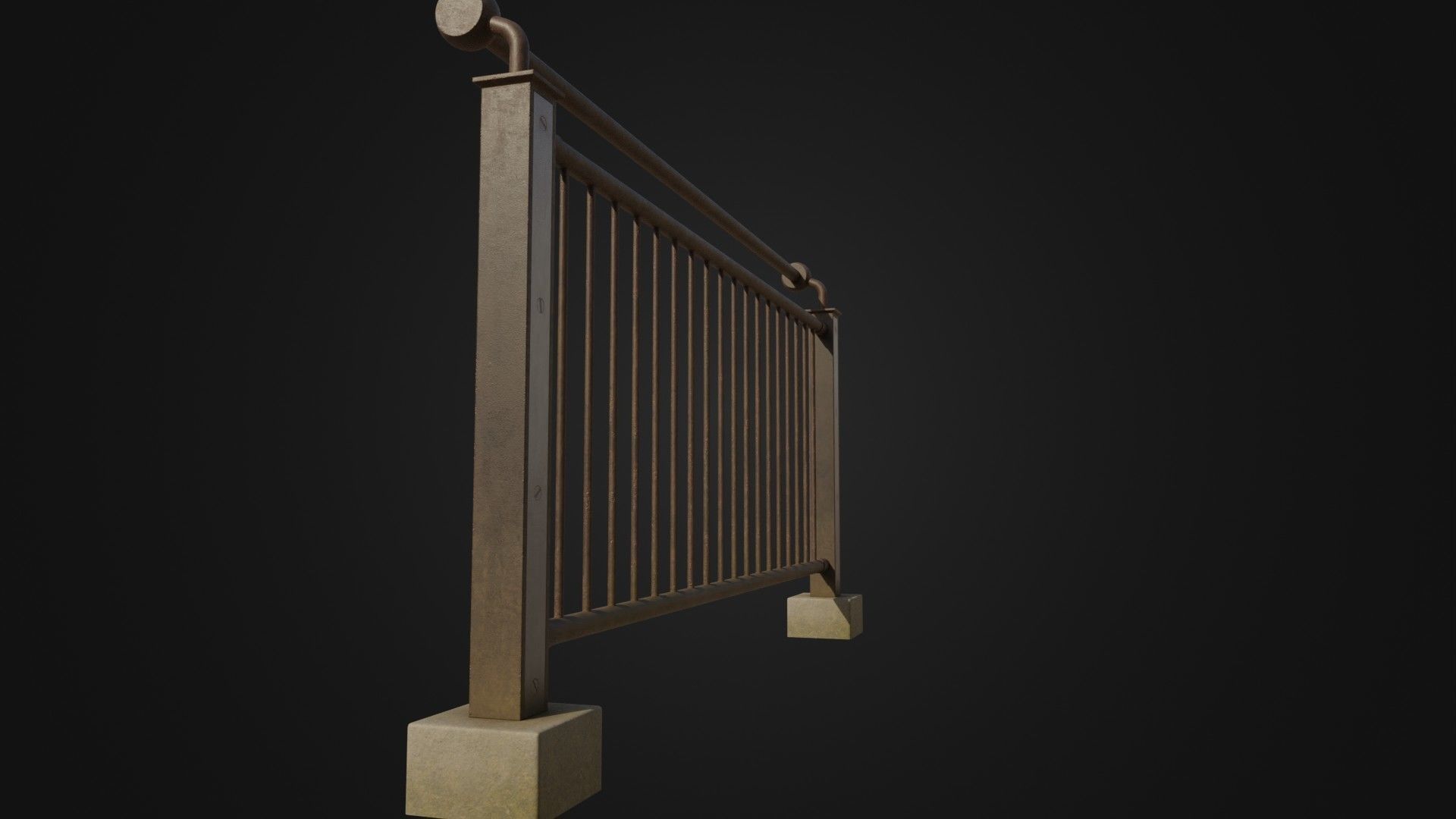 Fence 03 Low-poly 3D model_10